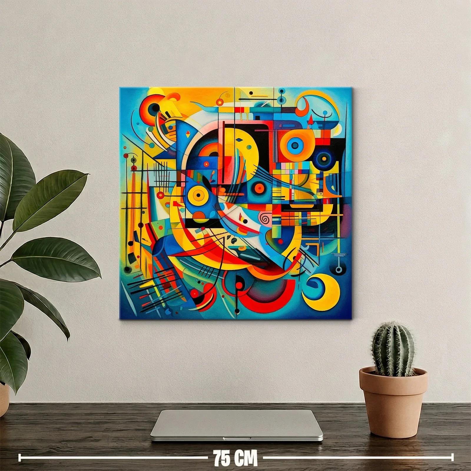Composición abstracta en vibrantes tonos cálidos y fríos — miniatura 2