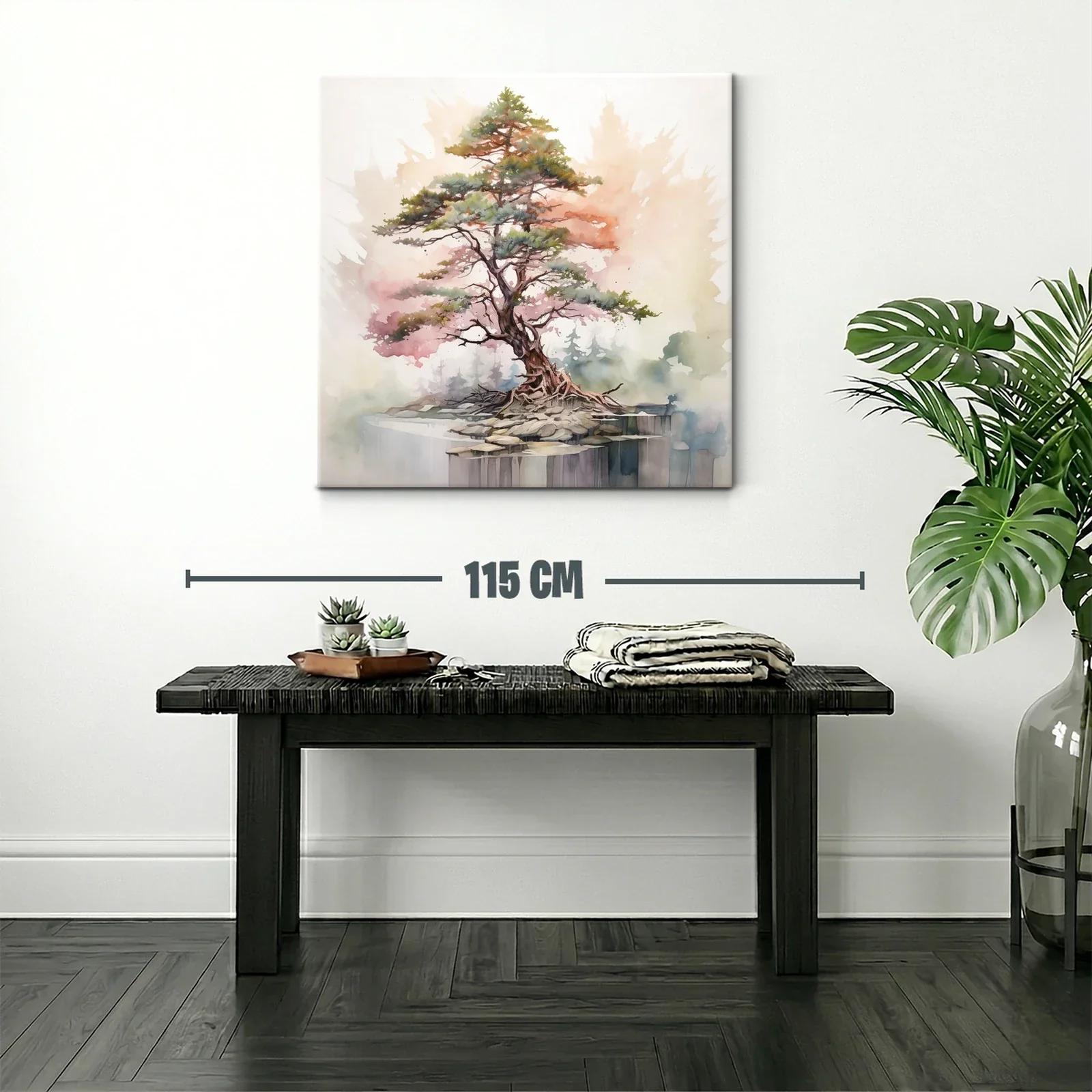 Árbol sobre roca con tonos suaves y delicados — miniatura 2