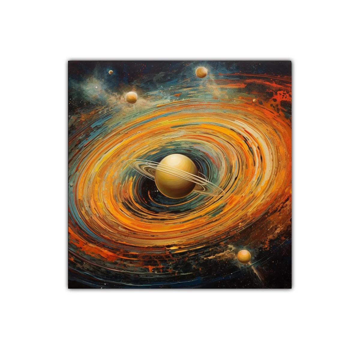 Cuadro decorativo universo con tonos cálidos y dinámicos — miniatura 1