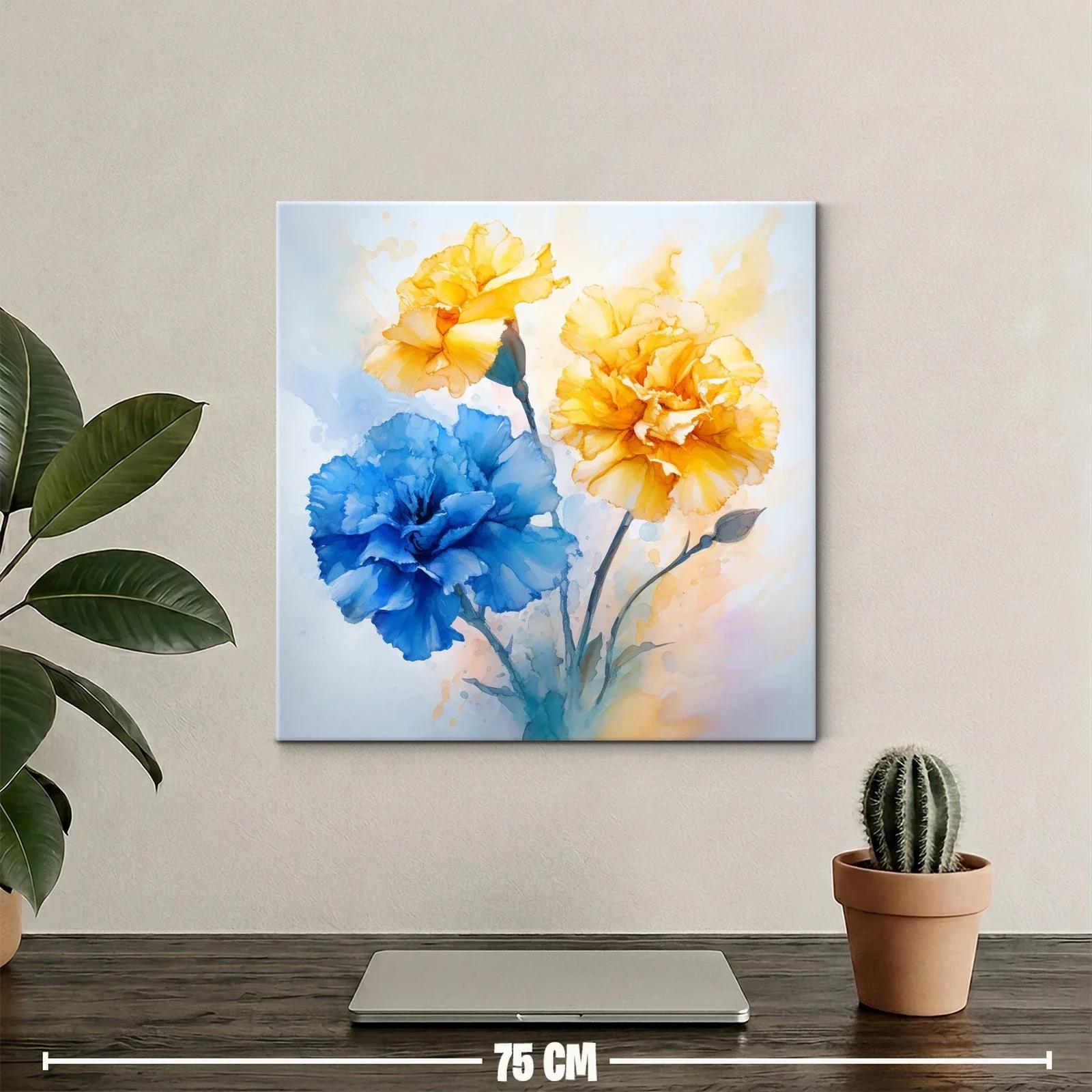 Flores vibrantes en tonos azules y amarillos delicados — miniatura 2