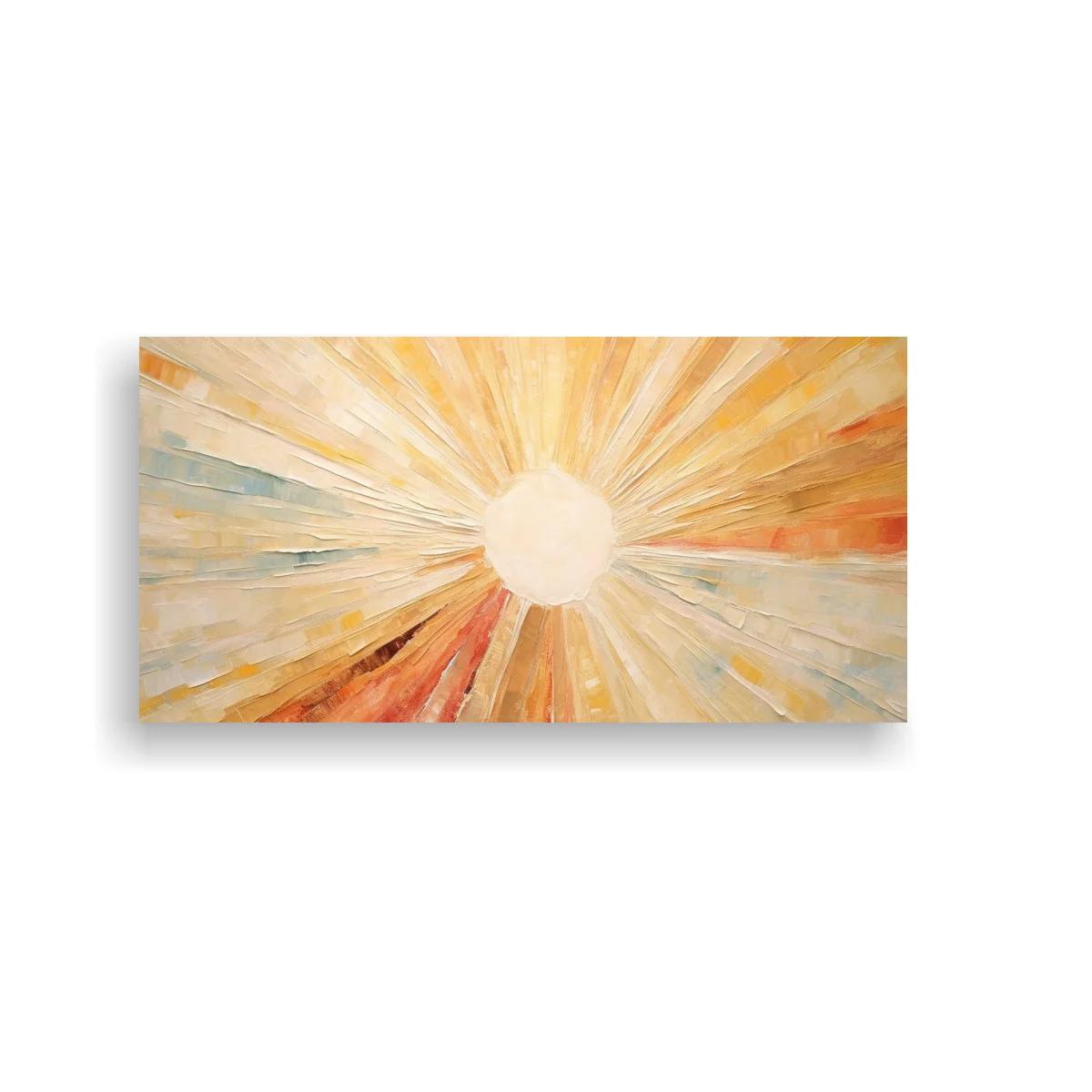 Cuadro sol radiante con franjas de color