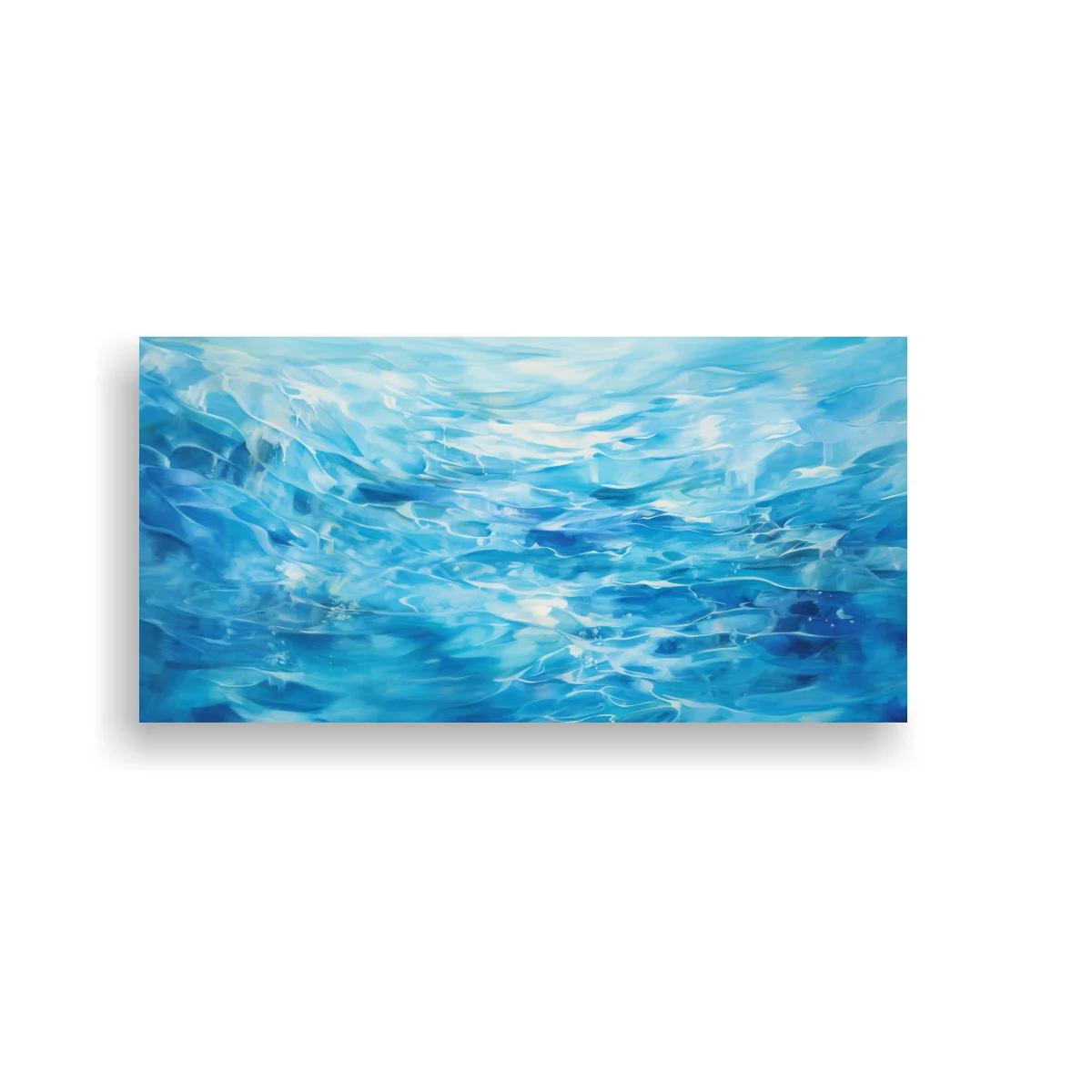 Cuadro agua en movimiento con tonos aguamarina y blanco — imagen principal