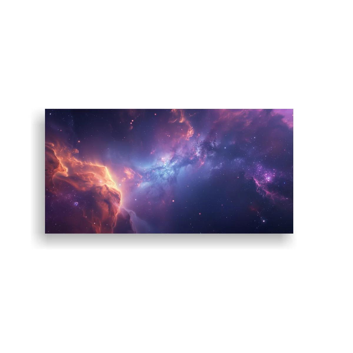 Cuadro nebulosa espacial panorámica luminosa