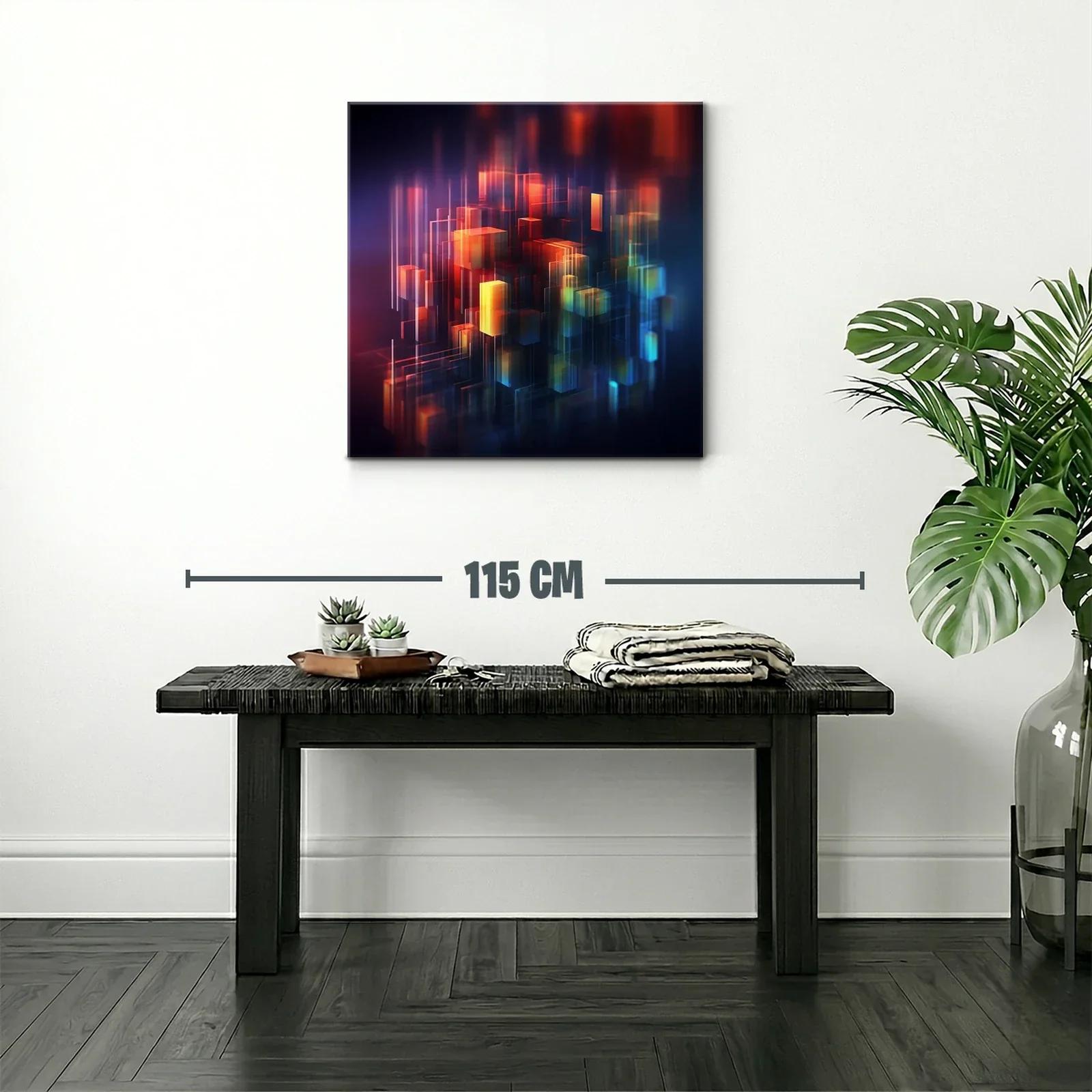 Composición abstracta con cubos iluminados y tonos intensos — miniatura 2