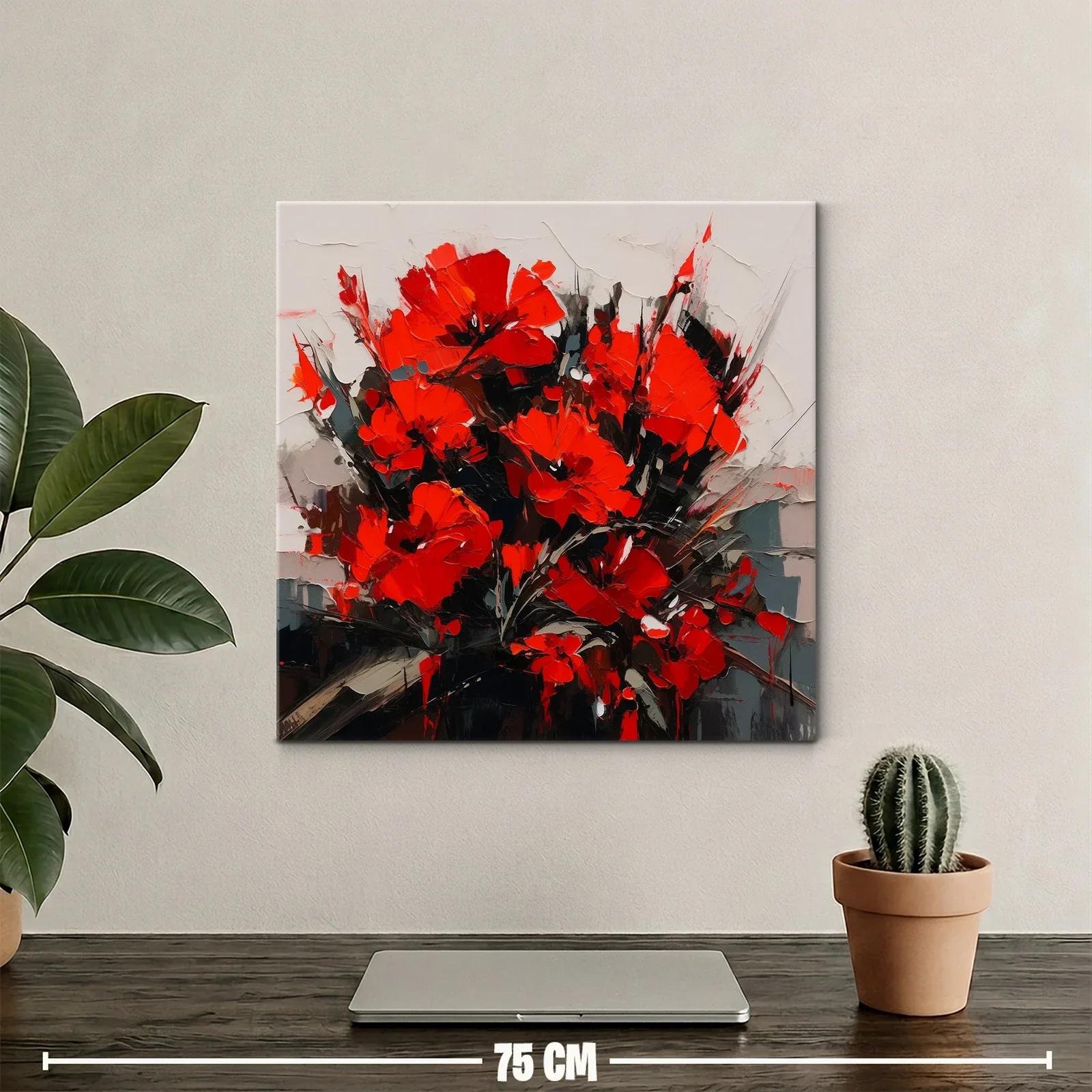 Composición vibrante de flores rojas con contraste oscuro — miniatura 2