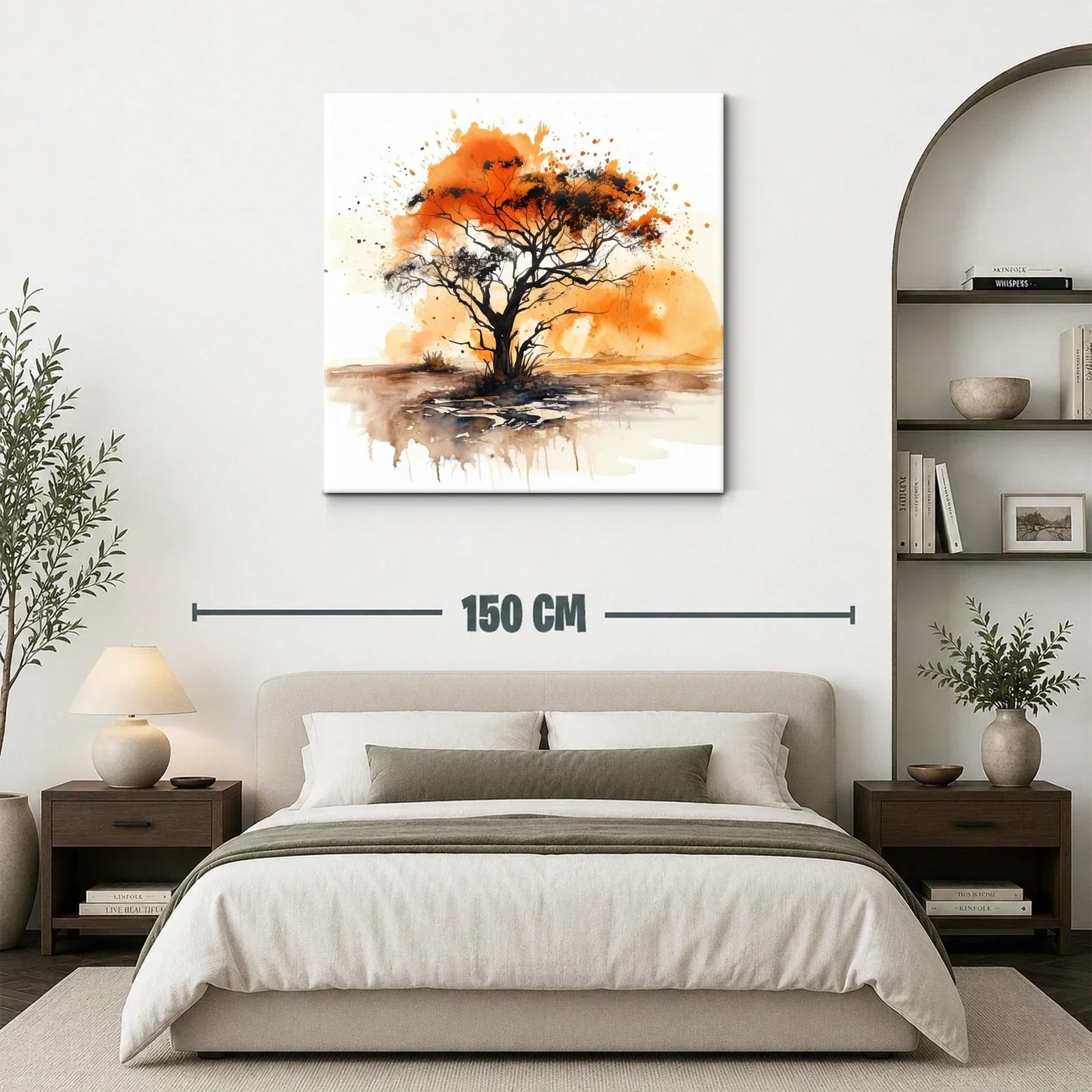 Árbol solitario con tonos cálidos y contrastes vivos — miniatura 3