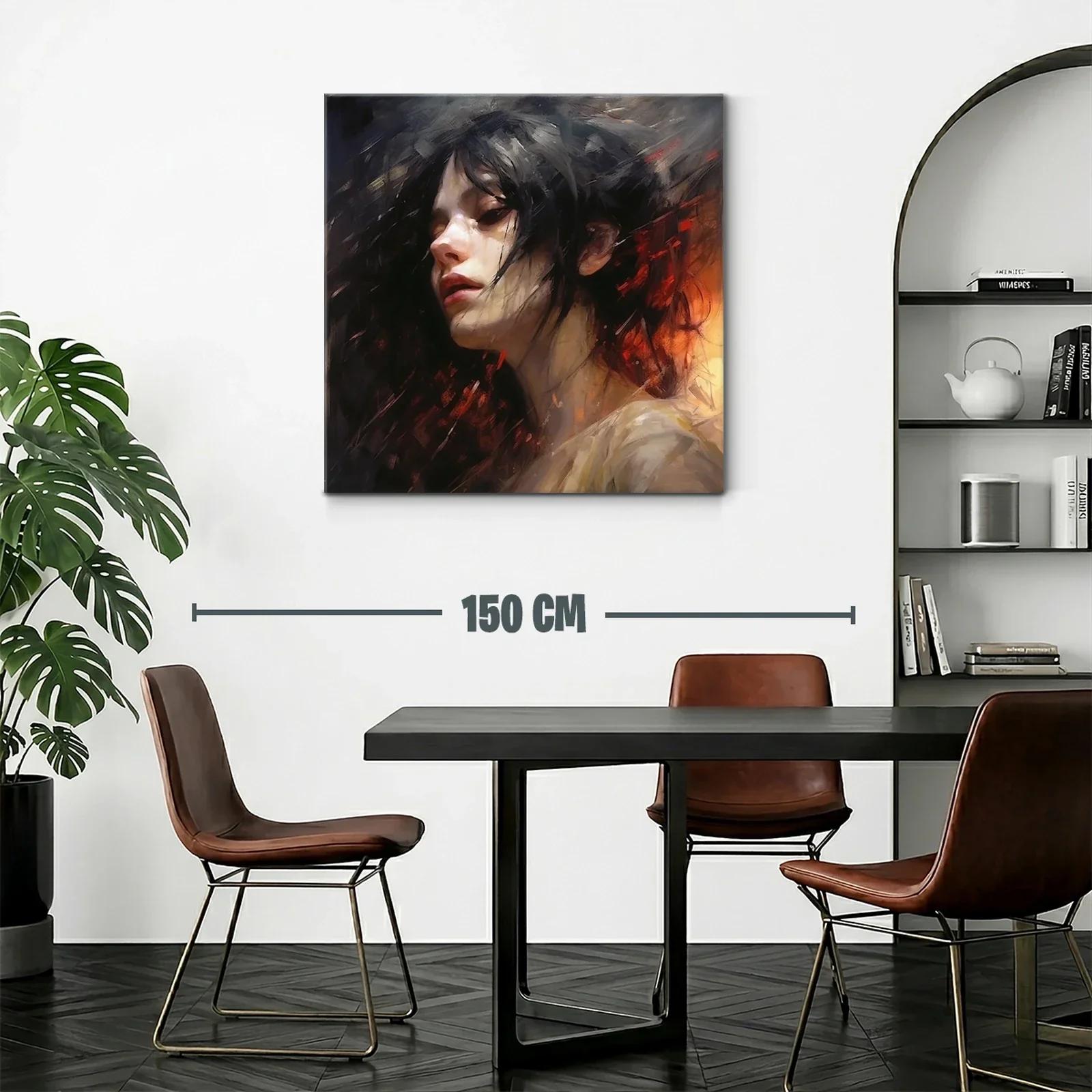 Retrato expresivo de mujer en tonos cálidos y oscuros — miniatura 2