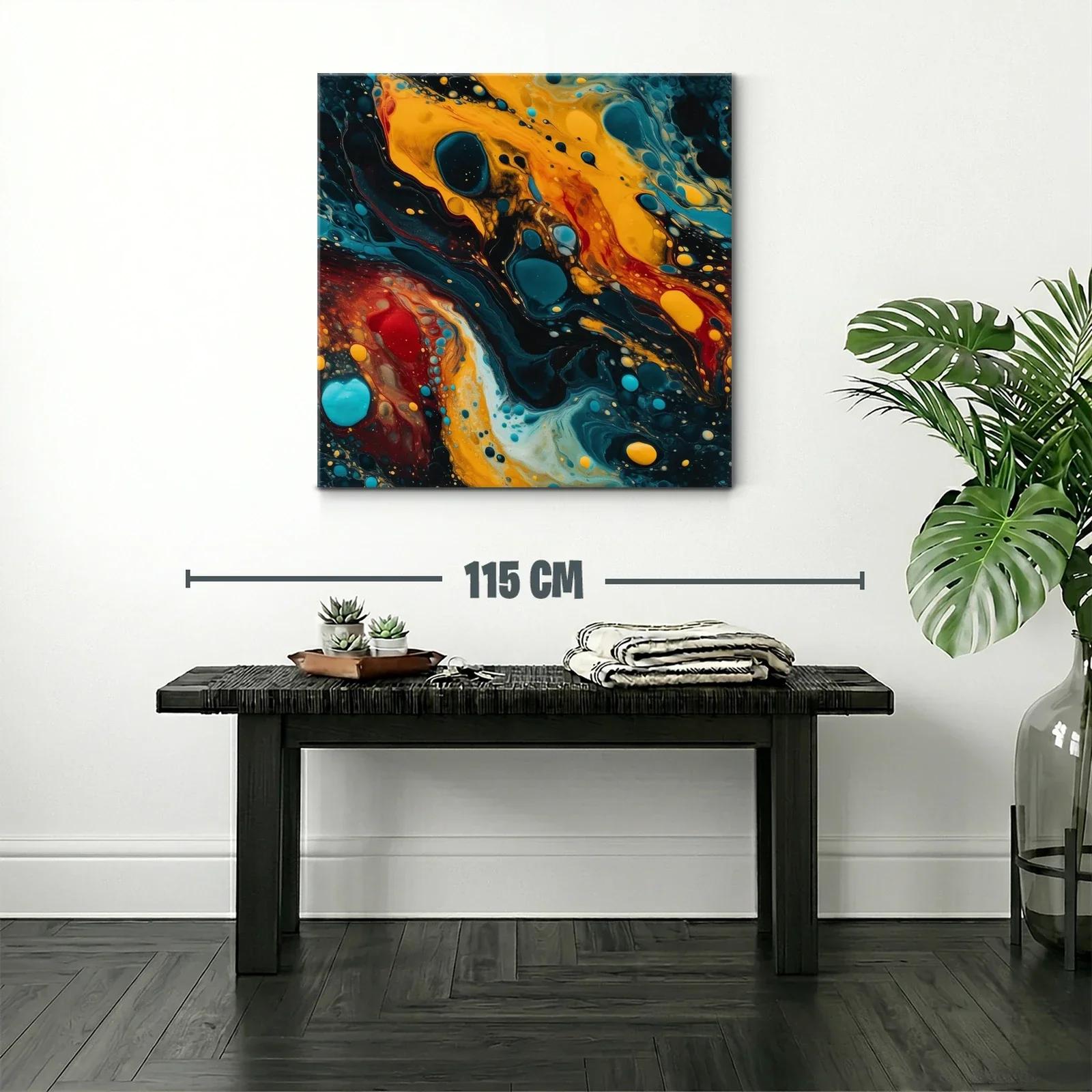 Arte abstracto con vibrantes tonos cálidos y fríos — miniatura 2