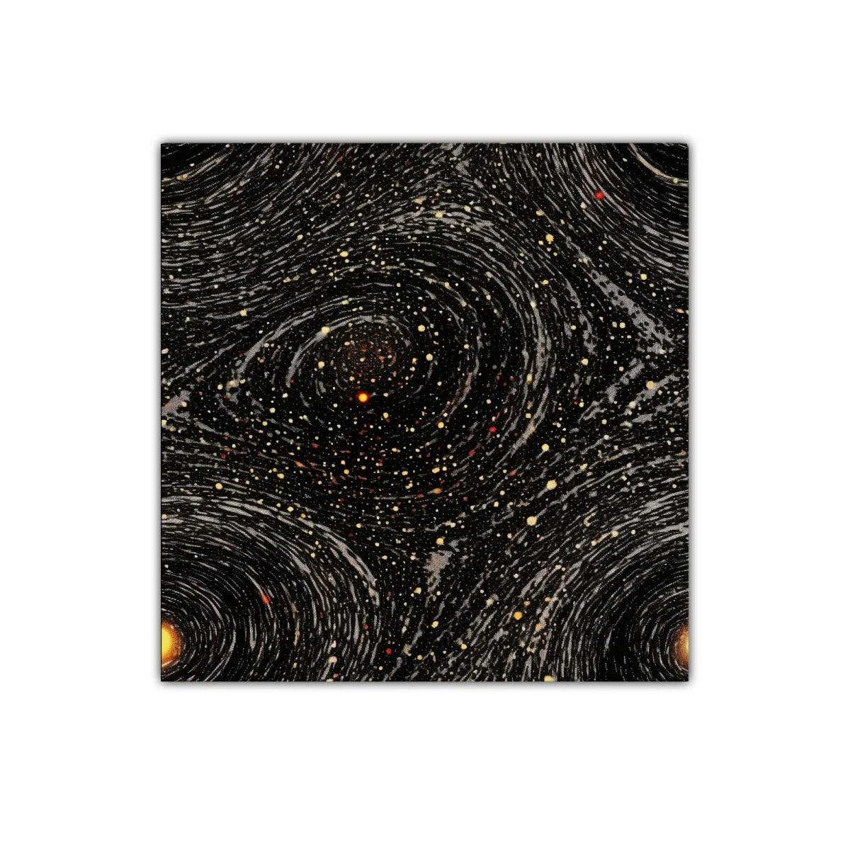 Abstracción cósmica con espirales y destellos estelares