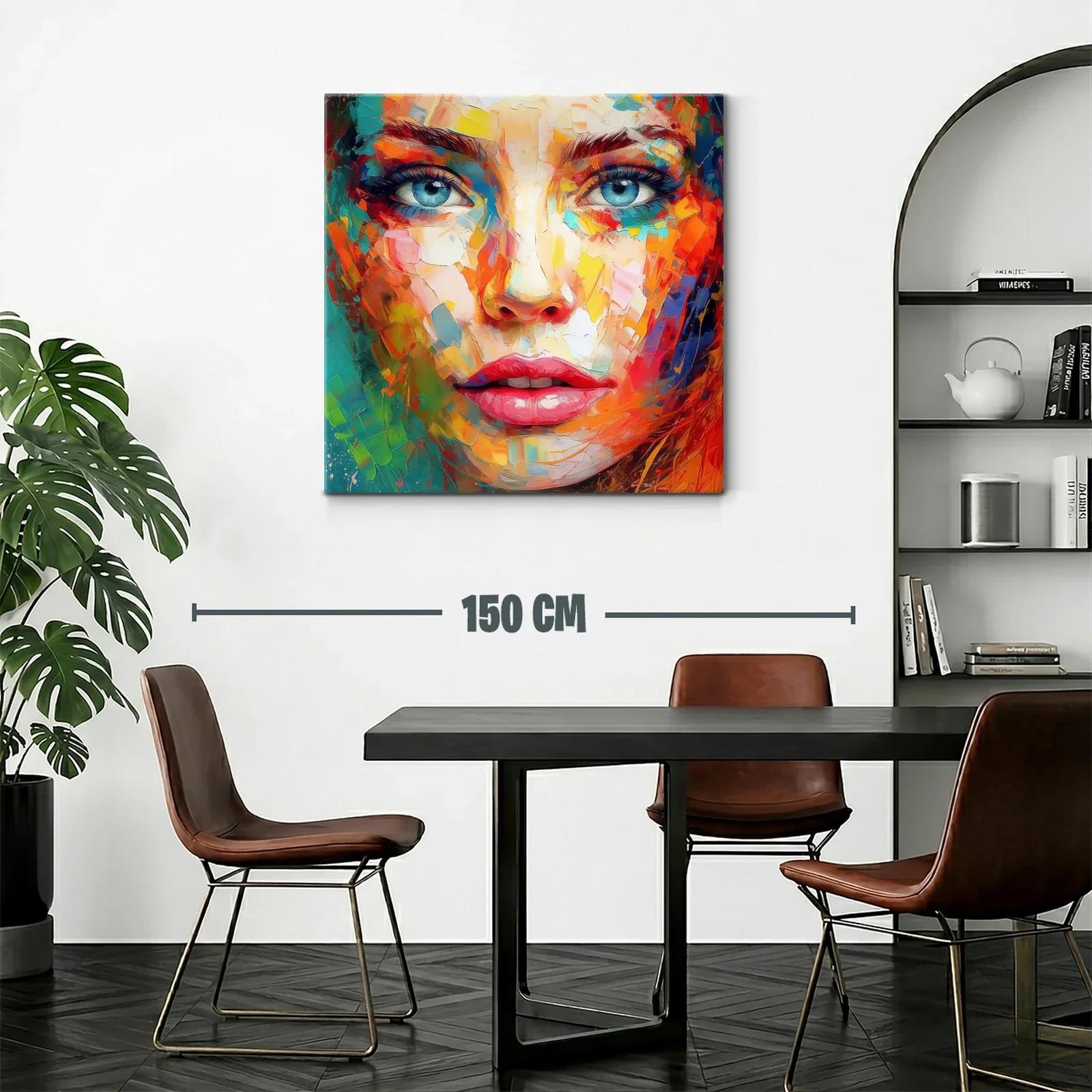 Retrato vibrante con rostro femenino y ojos azules profundos — miniatura 2