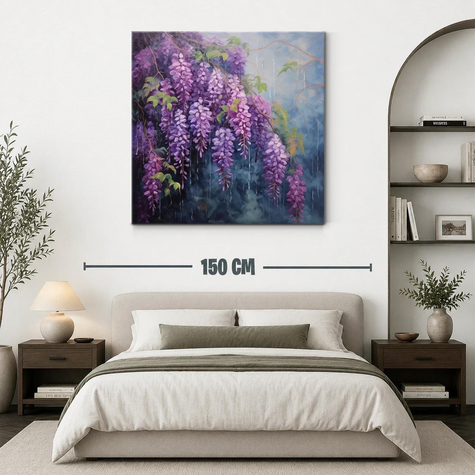 Elegancia floral en cascada con tonos violetas y verdes — miniatura 3