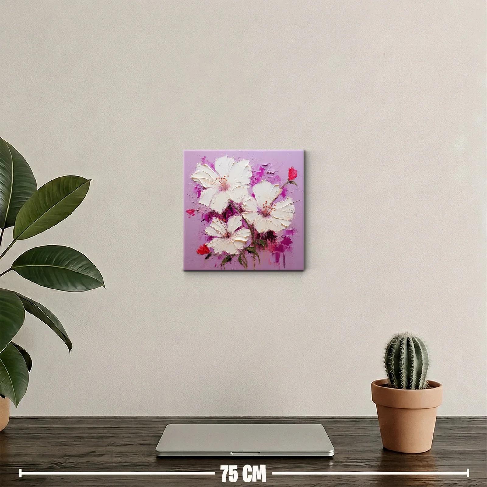 Elegantes flores blancas sobre fondo lavanda vibrante — miniatura 2