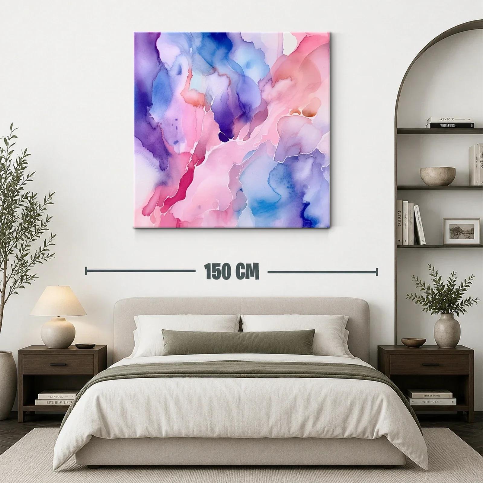 Cuadro abstracto con tonos suaves y vibrantes — miniatura 3