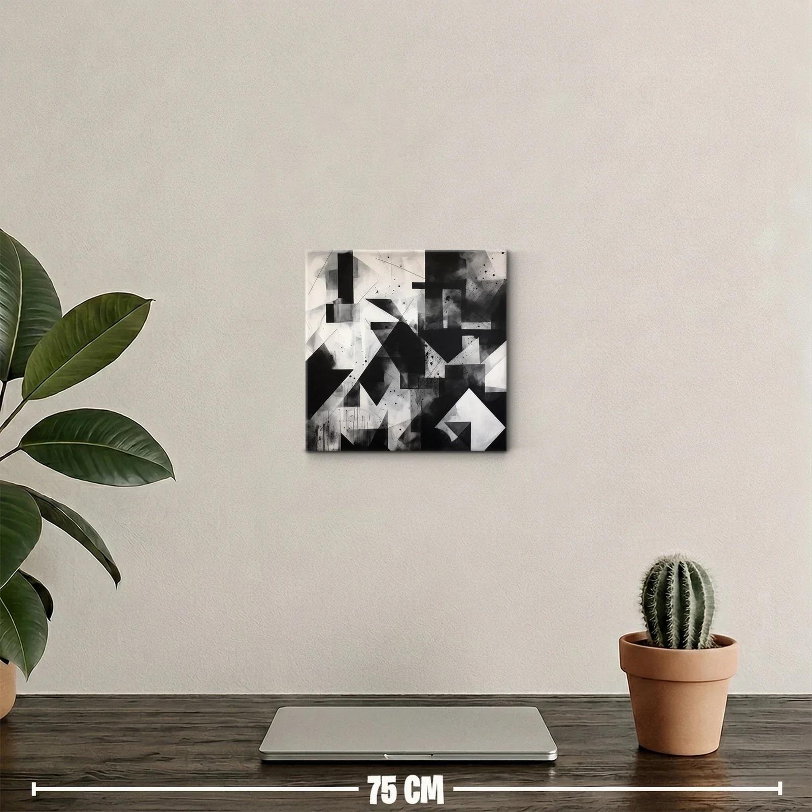 Composición abstracta en blanco y negro geométrica y moderna — miniatura 2
