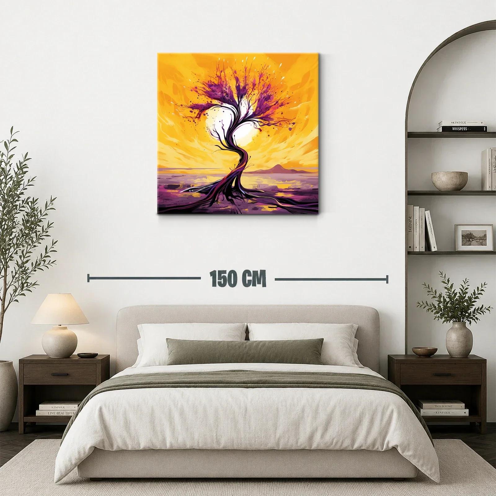 Árbol abstracto en vibrantes tonos morados y amarillos — miniatura 3