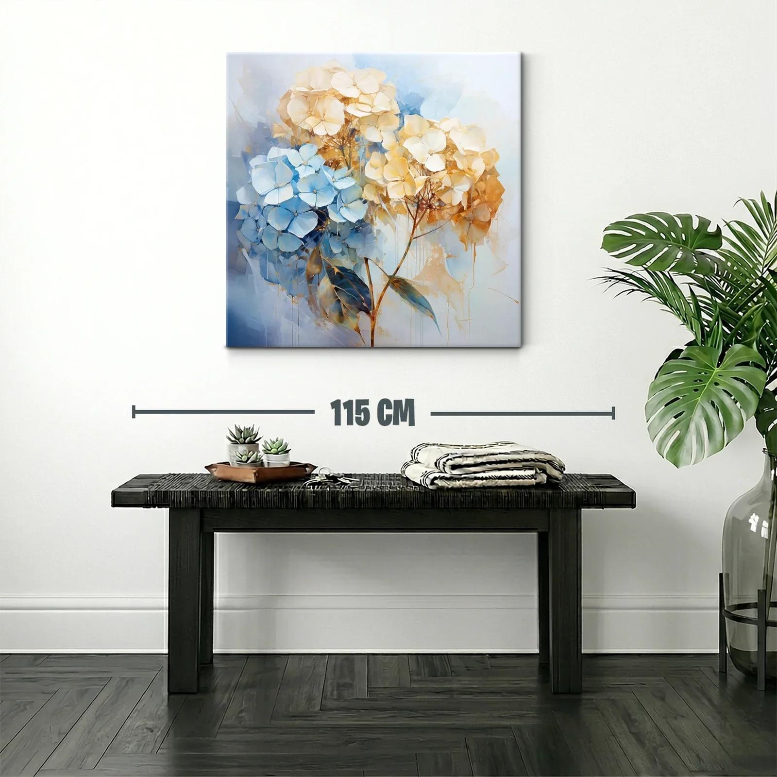 Ramo delicado de hortensias en tonos azules y beige — miniatura 2