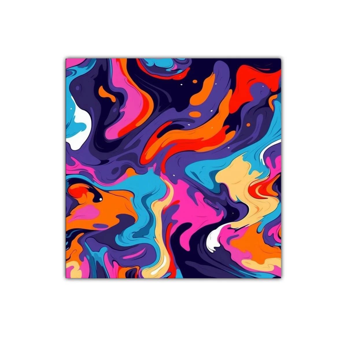 Cuadro abstracto vibrante con mezcla de colores intensos