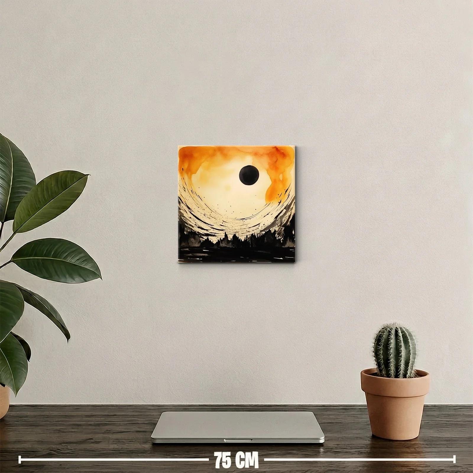 Atardecer abstracto con siluetas y cielo dramático — miniatura 2