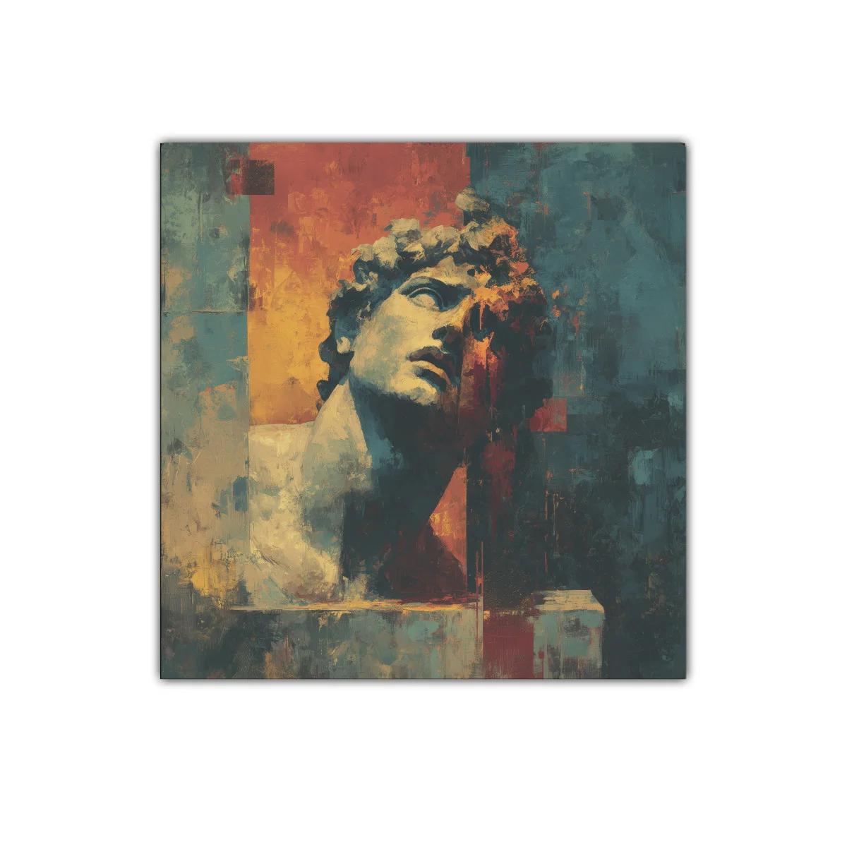 Rostro clásico entre luces cálidas y sombras profundas — imagen principal