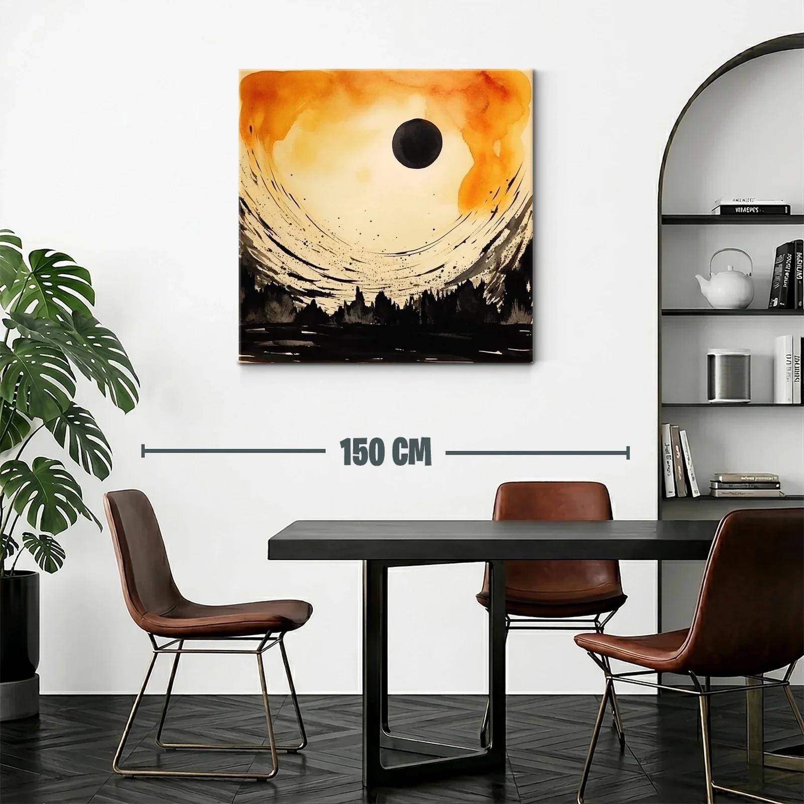 Atardecer abstracto con siluetas y cielo dramático — miniatura 2