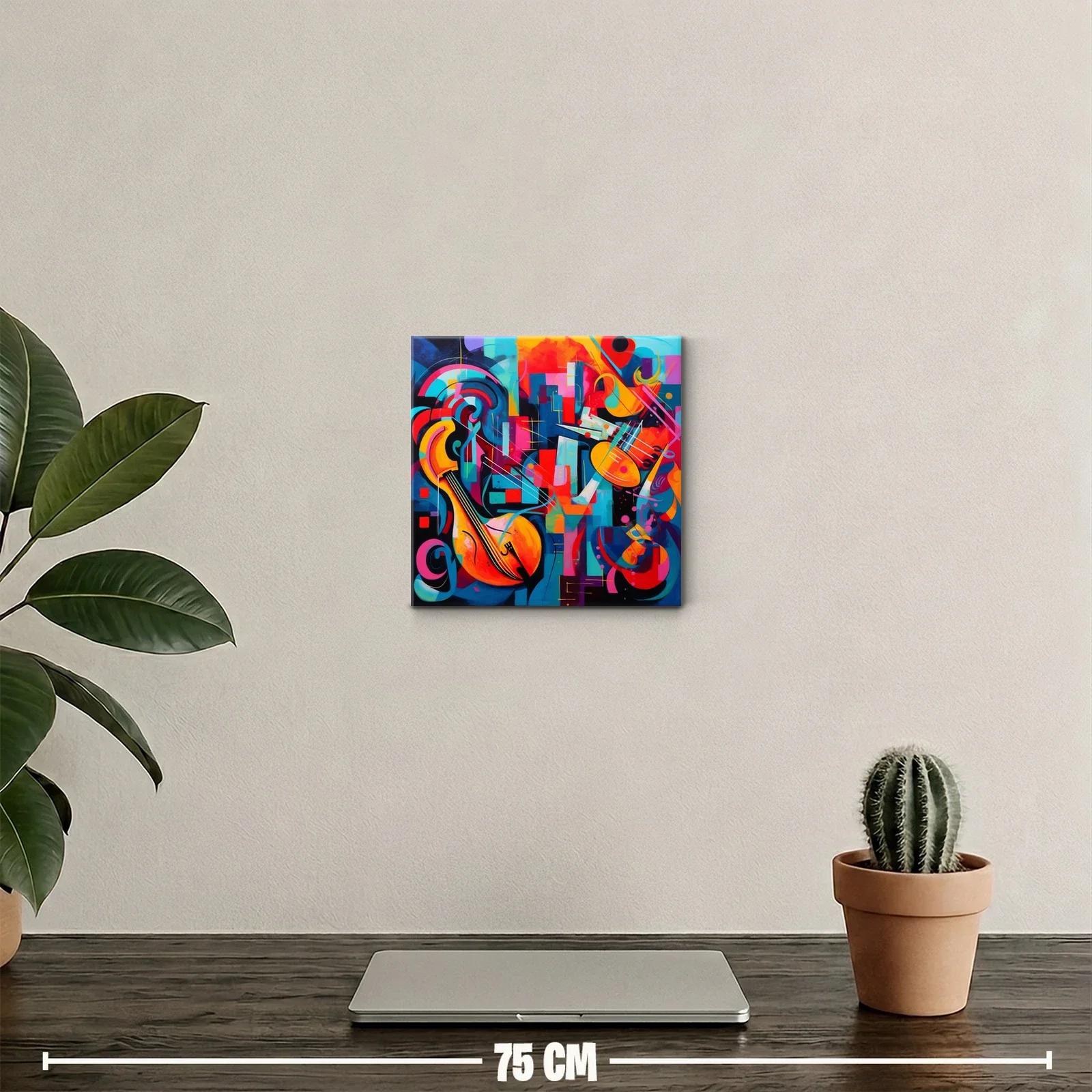 Composición vibrante con instrumentos musicales abstractos — miniatura 2