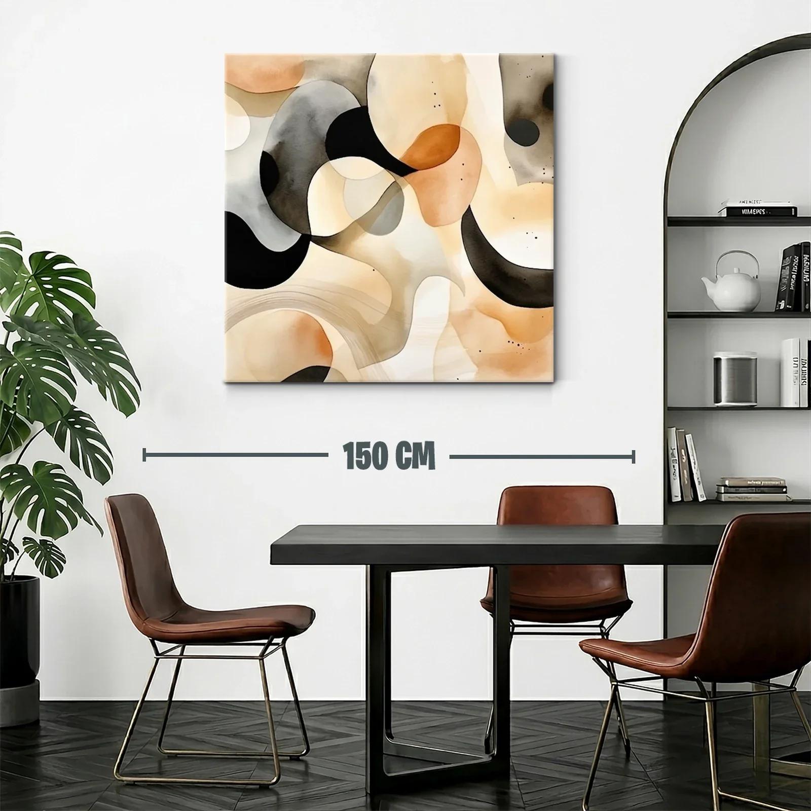 Composición abstracta con tonos tierra y negros suaves — miniatura 2