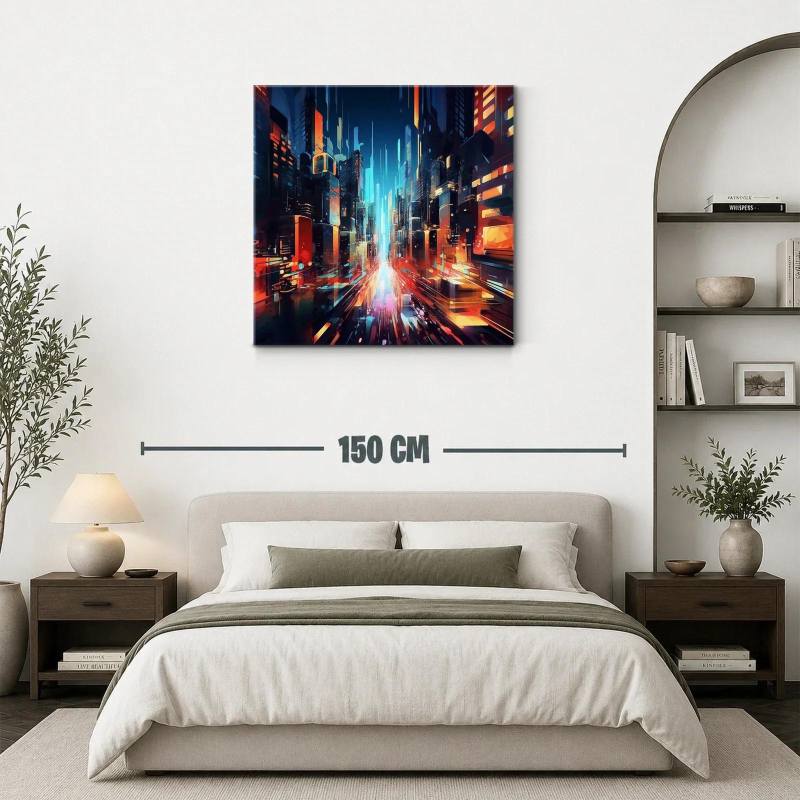 Ciudad futurista con luces vibrantes en movimiento rápido — miniatura 3