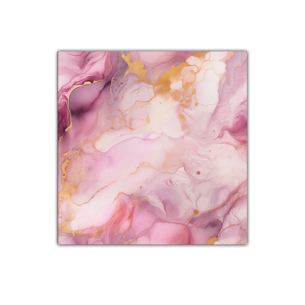 Cuadro decorativo abstracto en tonos rosas y dorados — imagen principal