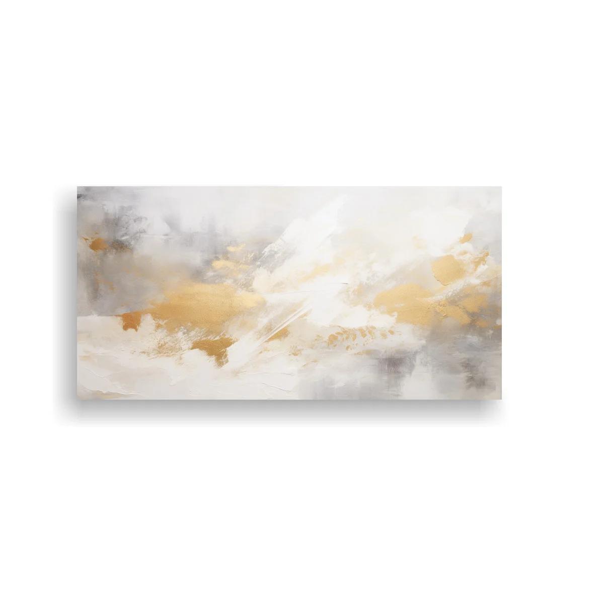 Cuadro abstracción beige y gris etérea — imagen principal