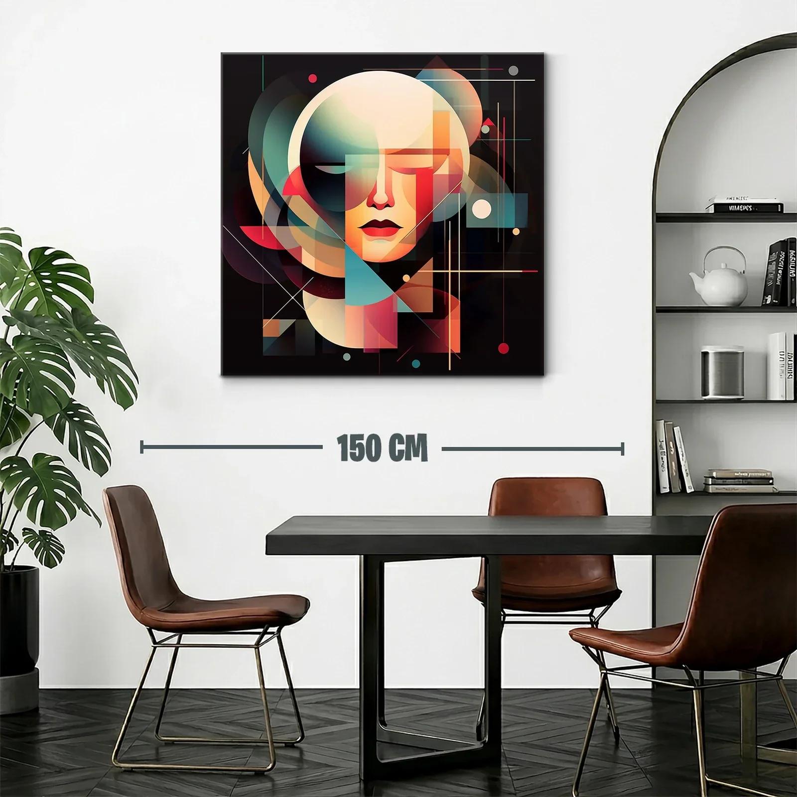 Rostro geométrico en paleta cálida y tonos fríos — miniatura 2