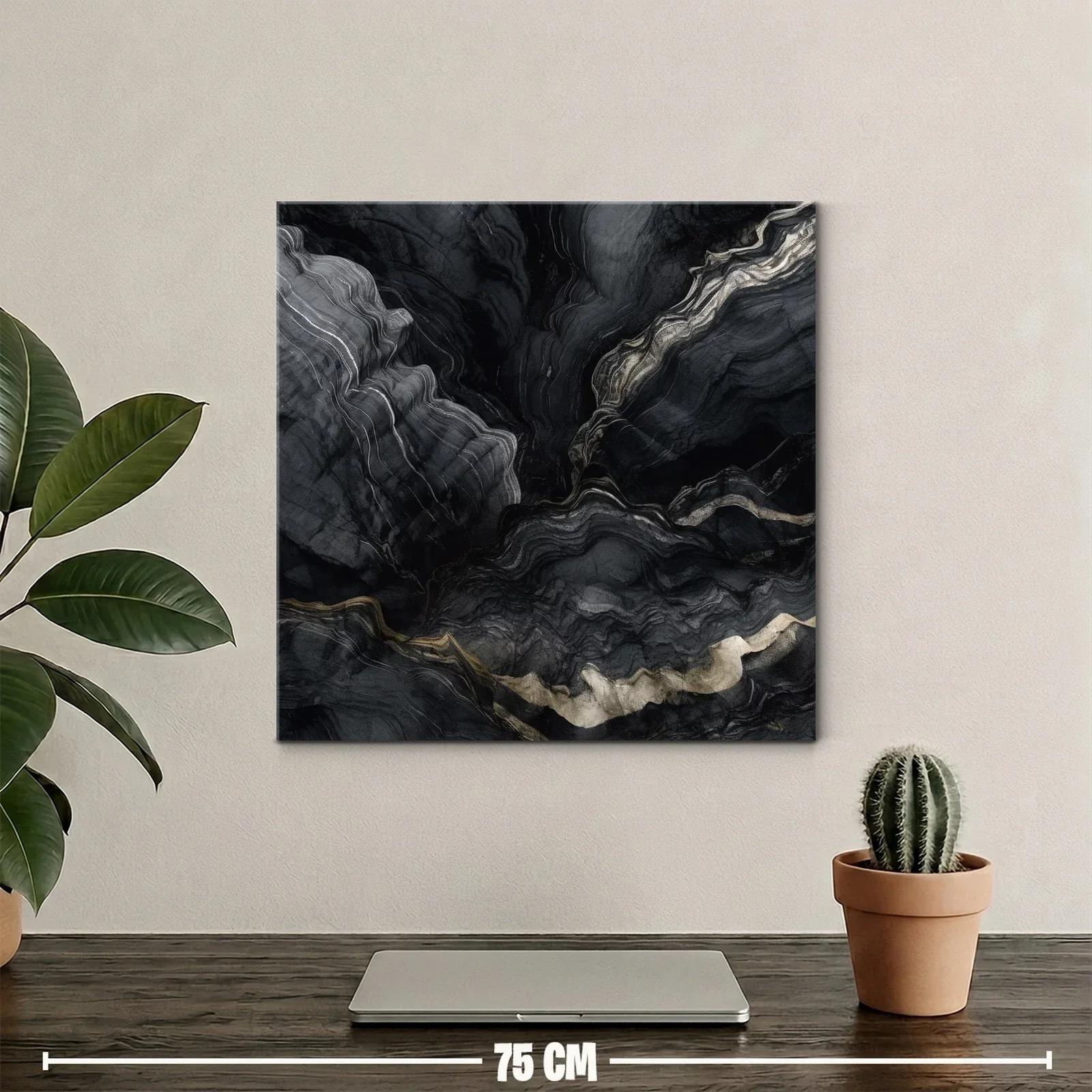 Abstracto en tonos negros y grises con acentos dorados — miniatura 2