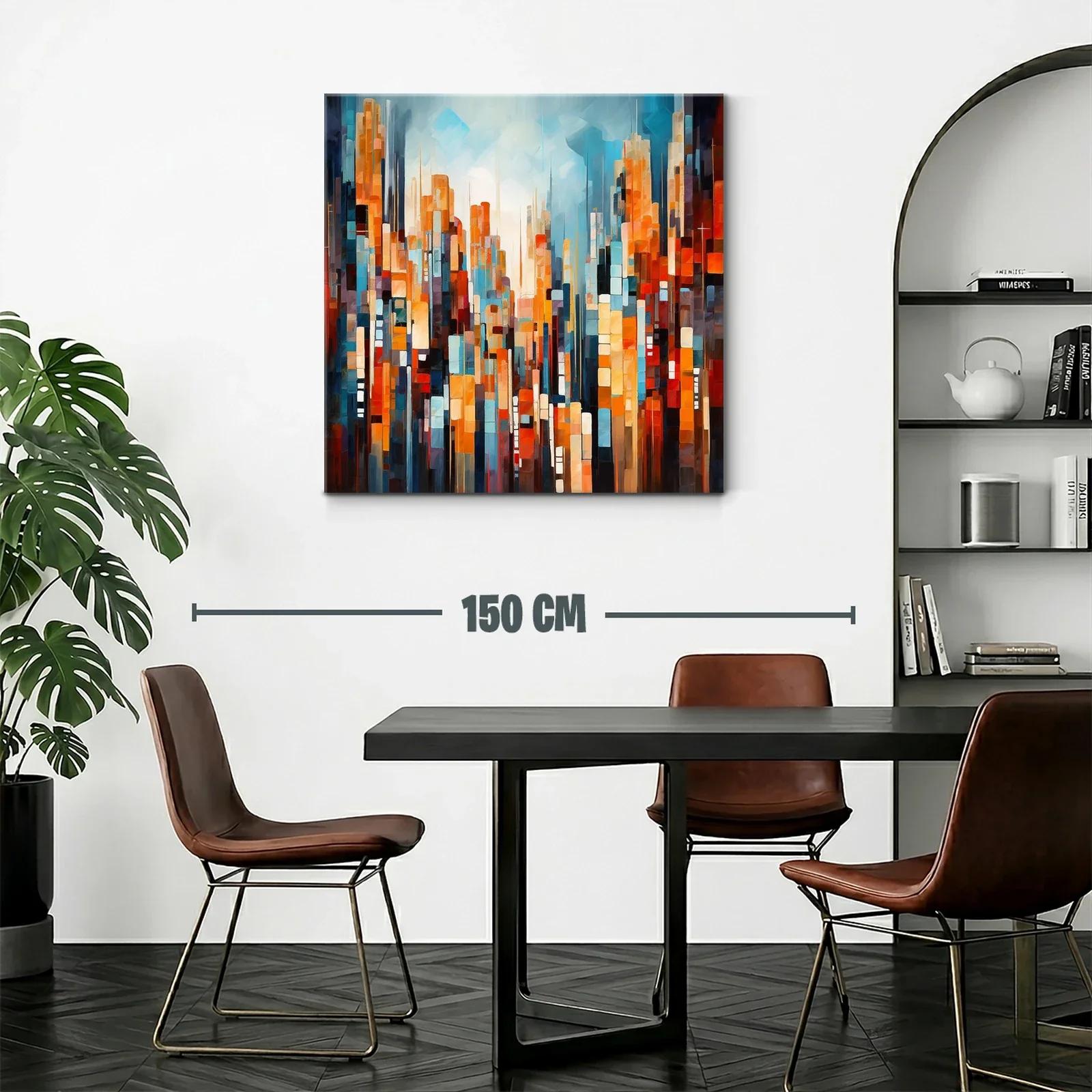 Abstracto vibrante de ciudad con tonos cálidos y fríos — miniatura 2