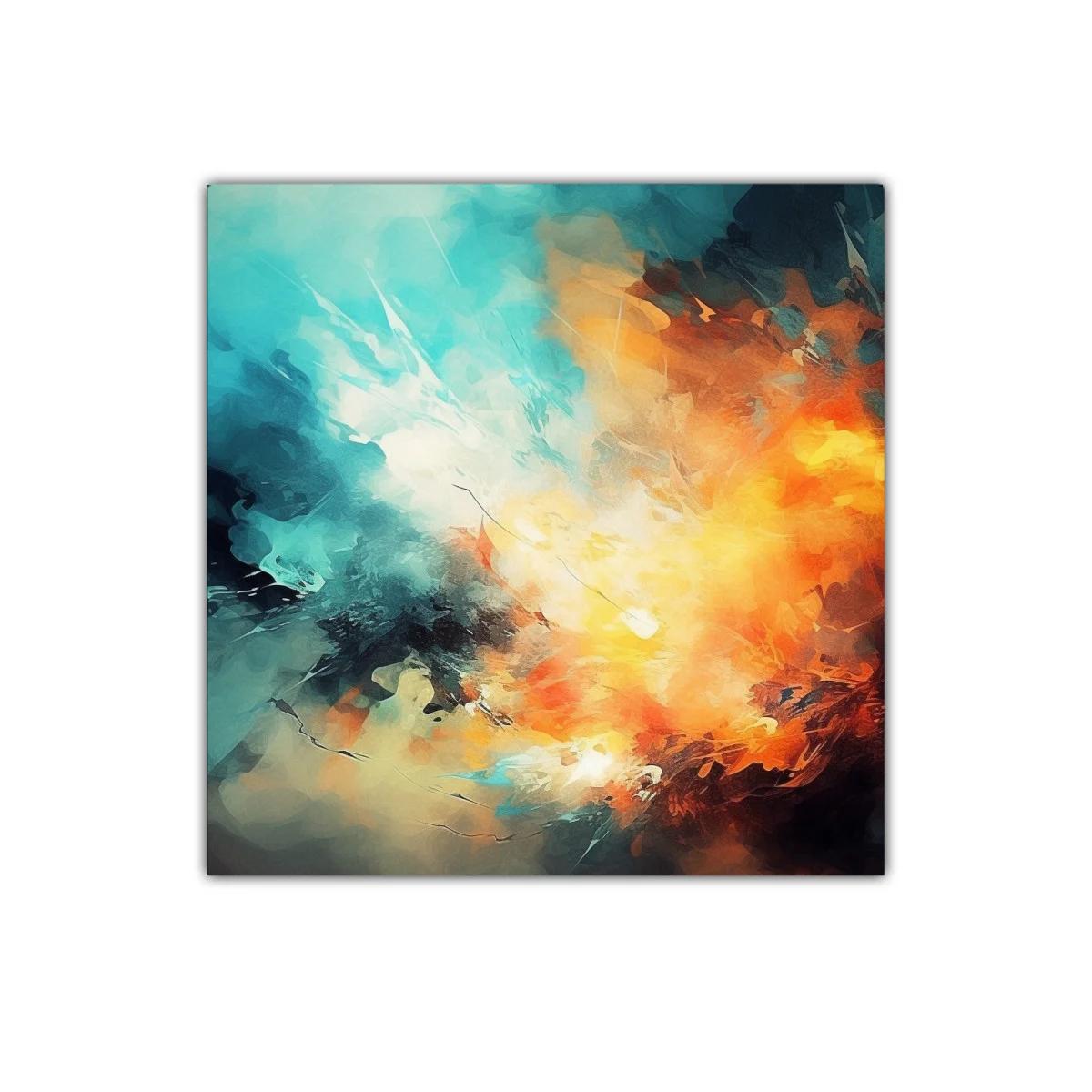 Cuadro abstracto con explosión de color y luz vibrante — imagen principal