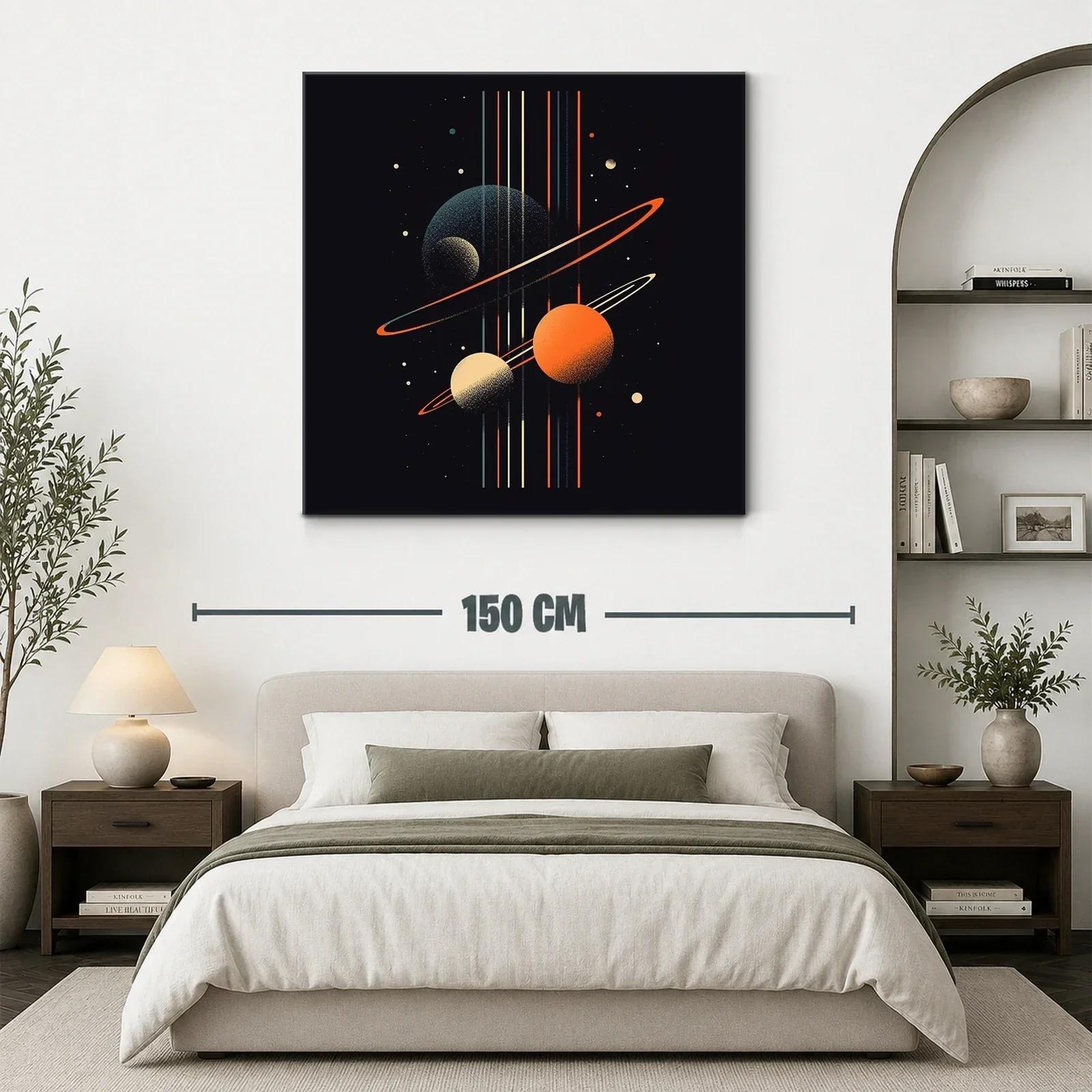 Composición cósmica con planetas y anillos vibrantes — miniatura 3