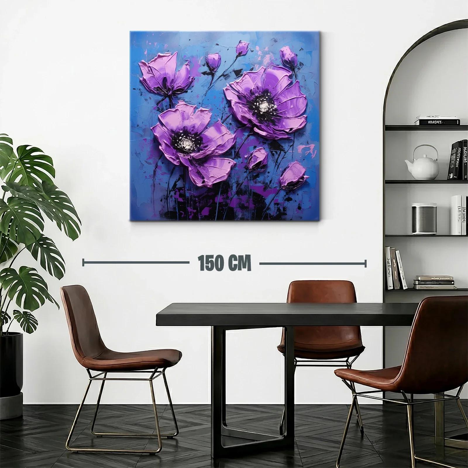 Flores Violetas Vibrantes en Fondo Azul Profundo — miniatura 2