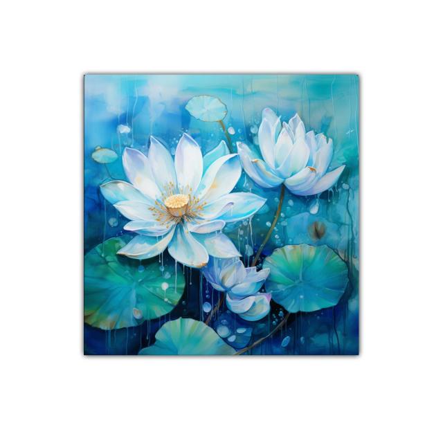 Elegancia de flores blancas sobre fondo azul profundo