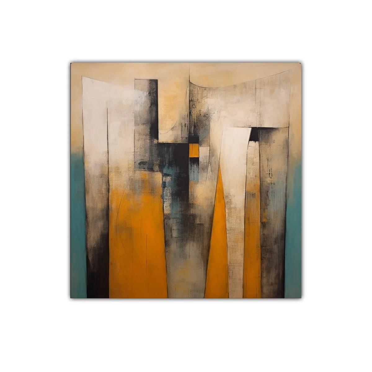 Composición abstracta en tonos cálidos y neutros contemporánea