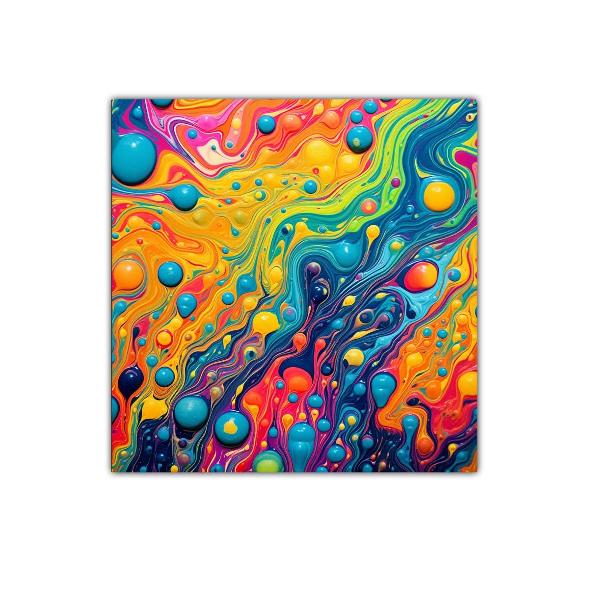 Cuadro abstracto vibrante con colores intensos y formas dinámicas — imagen principal