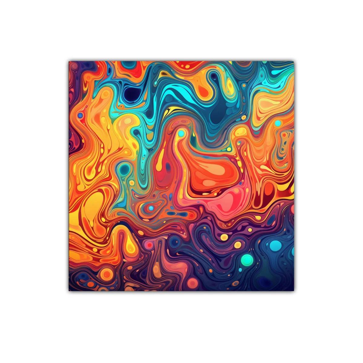 Cuadro abstracto con vibrantes remolinos de color