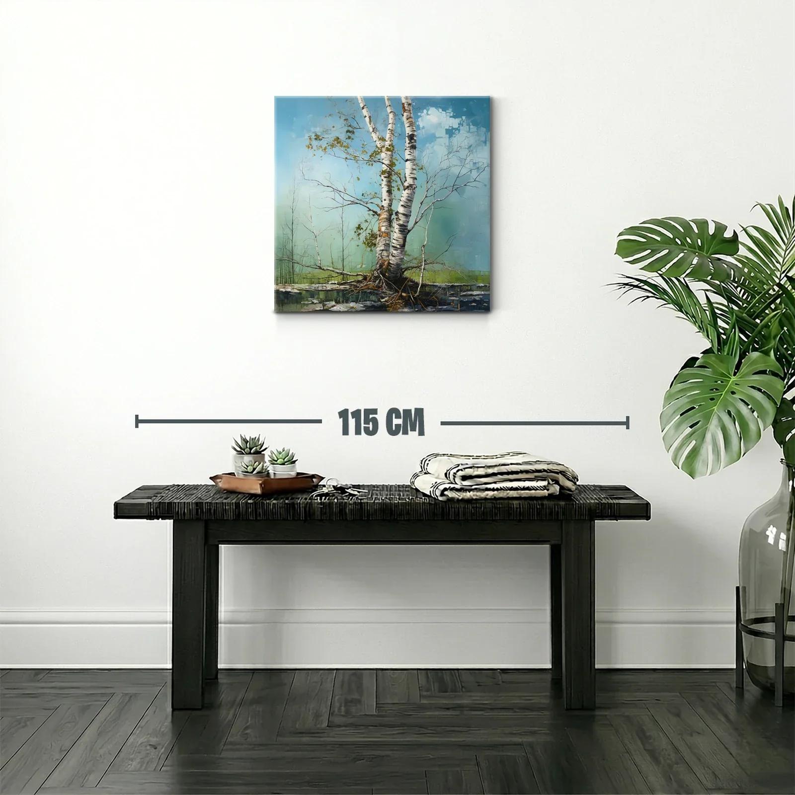 Árbol de abedul en paisaje sereno y natural — miniatura 2