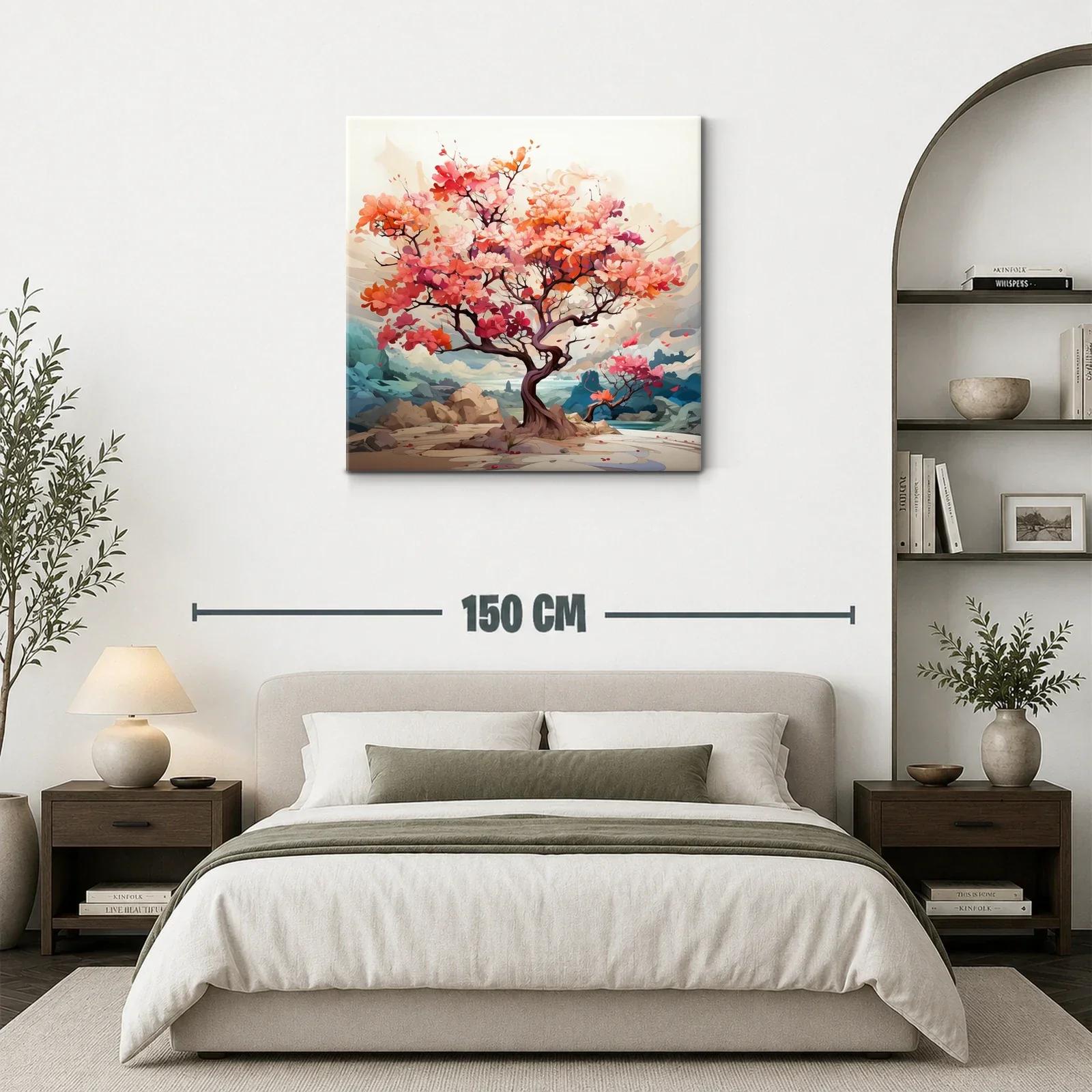 Árbol de flores vibrantes en paisaje sereno y etéreo — miniatura 3
