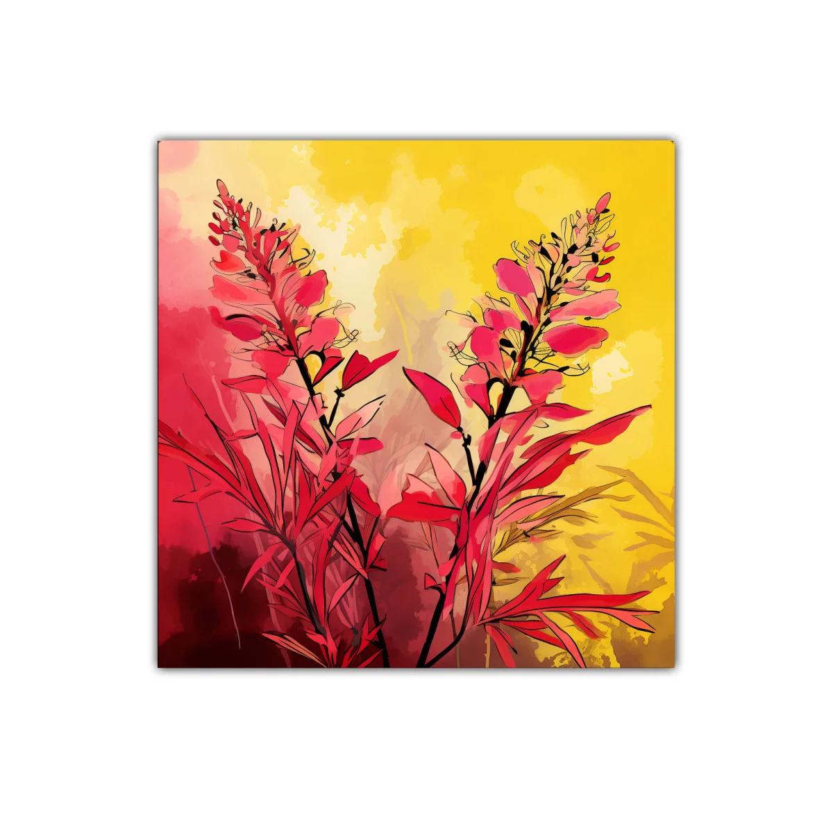 Florales vibrantes en tonos rojos y amarillos cálidos — imagen principal