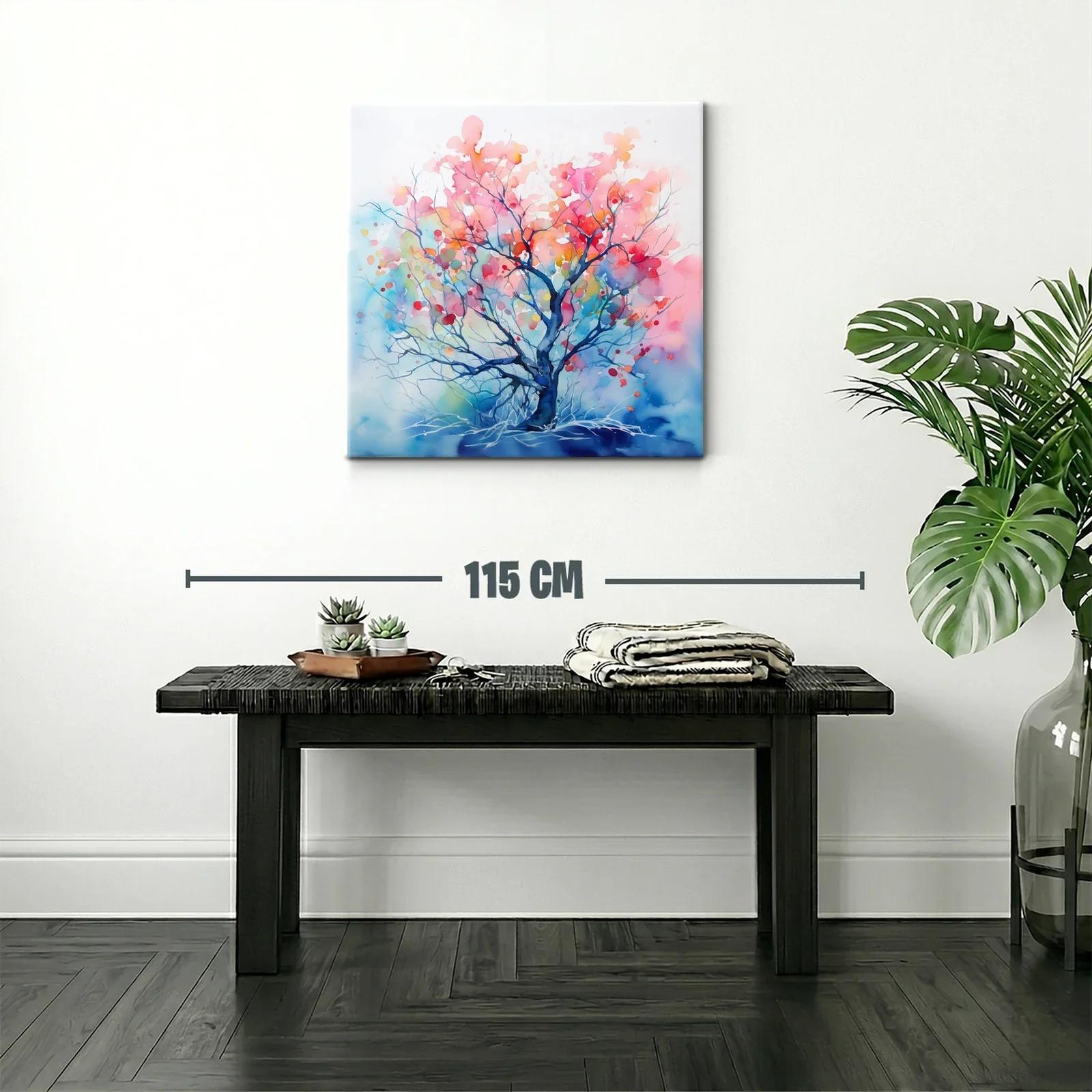 Árbol abstracto en tonos cálidos y fríos vibrantes — miniatura 2