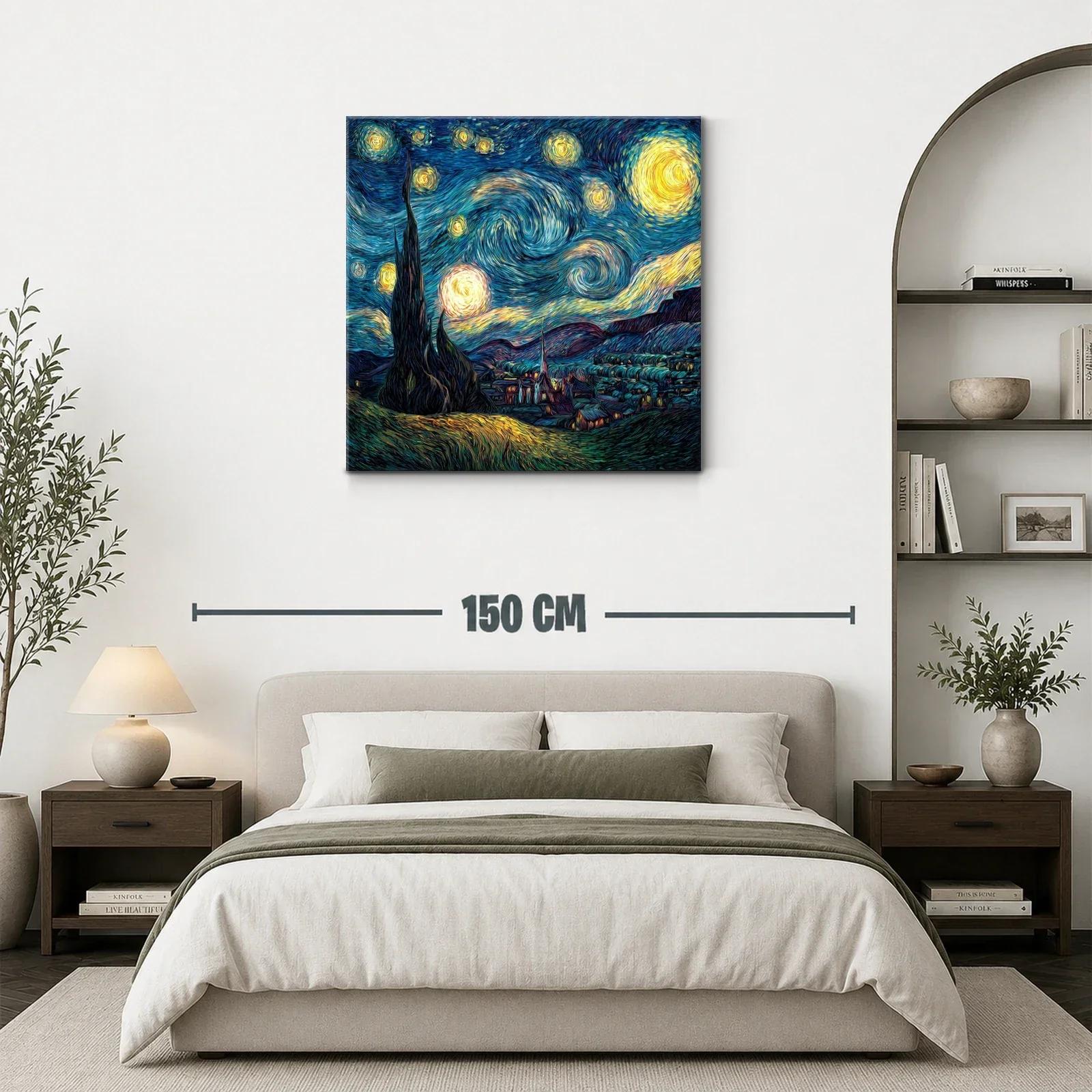 Noche estrellada con cielo vibrante y paisaje nocturno — miniatura 3