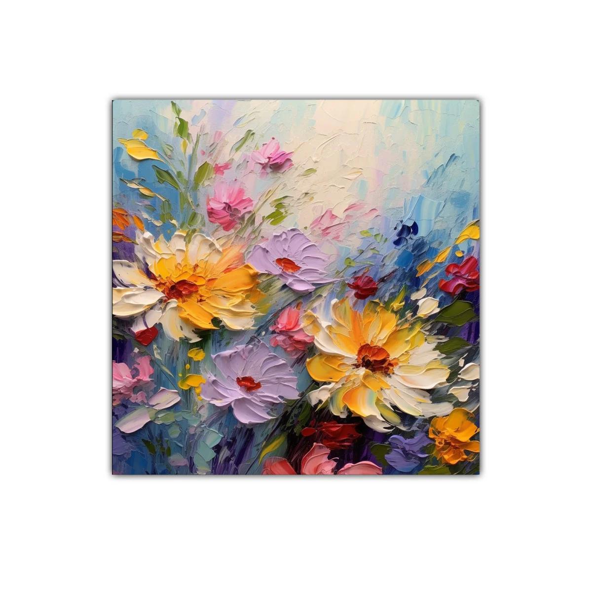 Cuadro con vibrante ramo de flores en tonos alegres — imagen principal