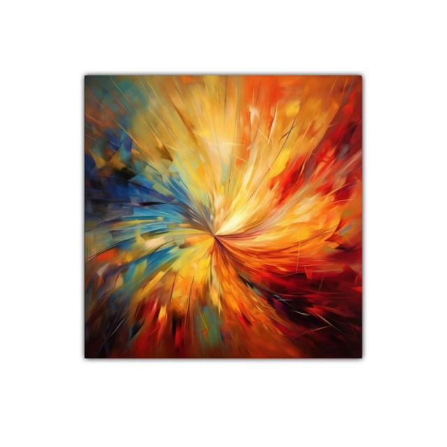 Cuadro decorativo explosión de colores cálidos y fríos vibrantes