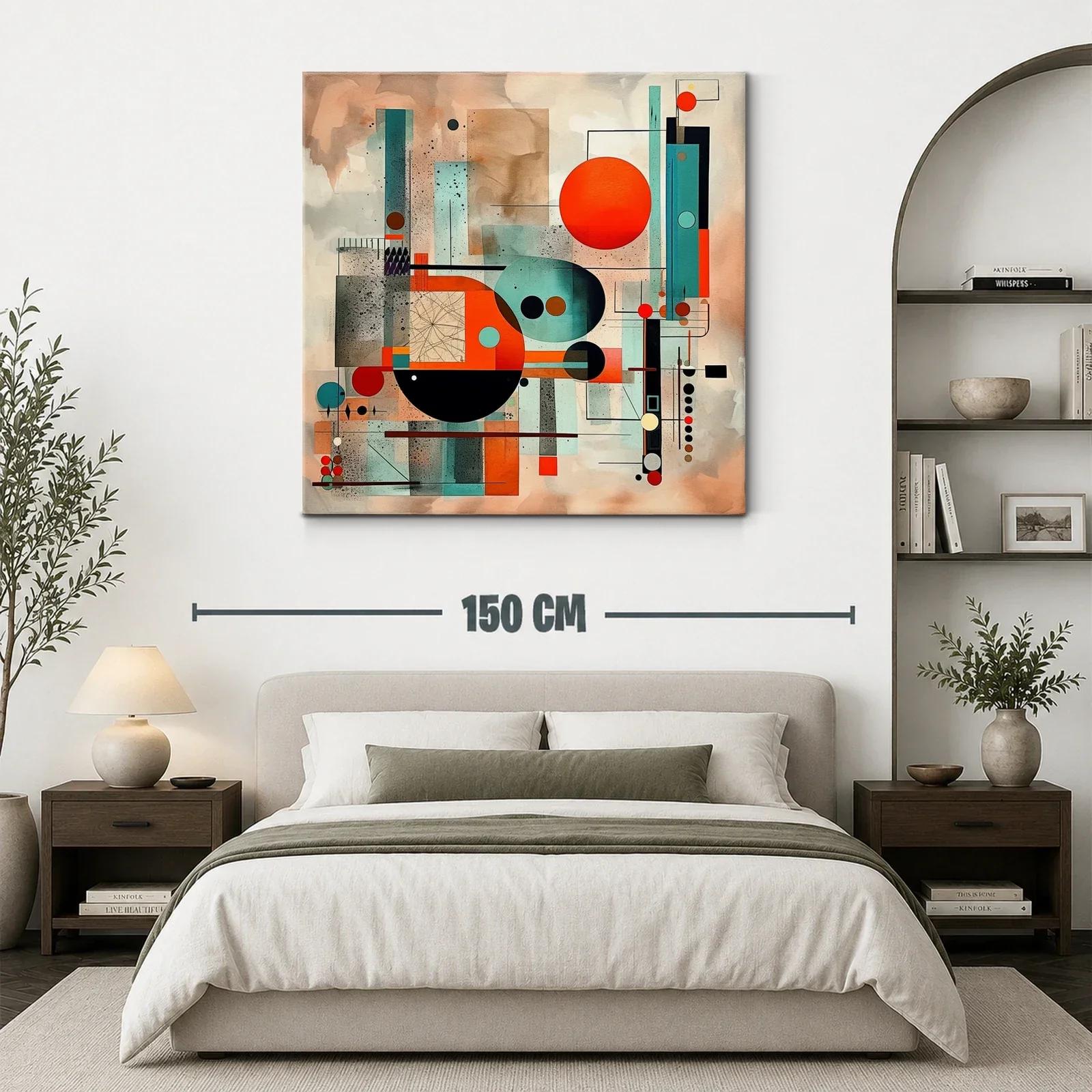 Composición abstracta con círculos en tonos tierra y azul — miniatura 3
