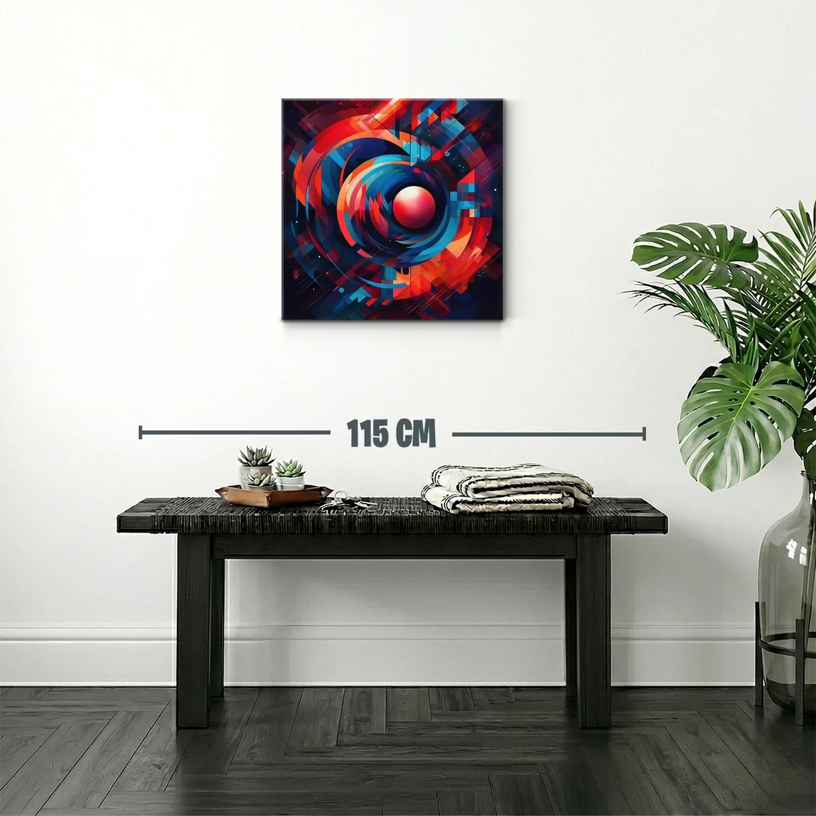 Cuadro abstracto con formas circulares en tonos brillantes — miniatura 2