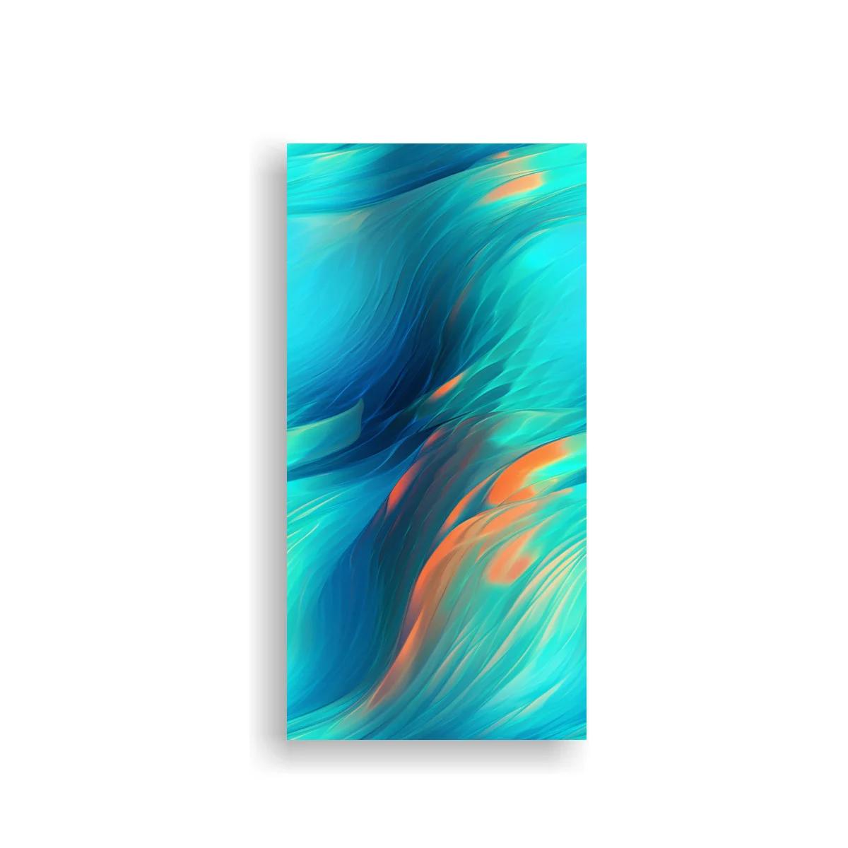 Cuadro remolinos abstractos con acentos coral