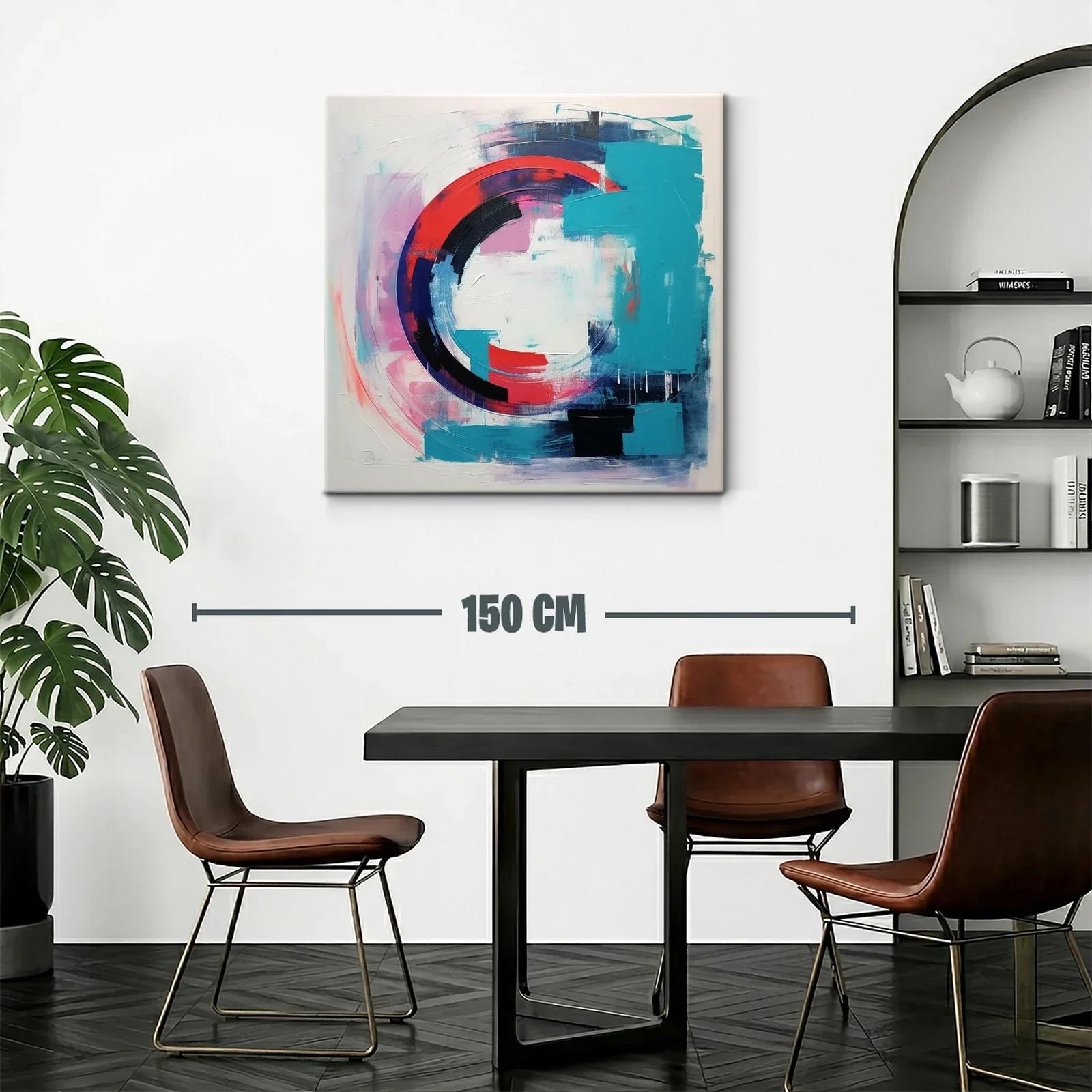 Composición abstracta con formas circulares en tonos vibrantes — miniatura 2
